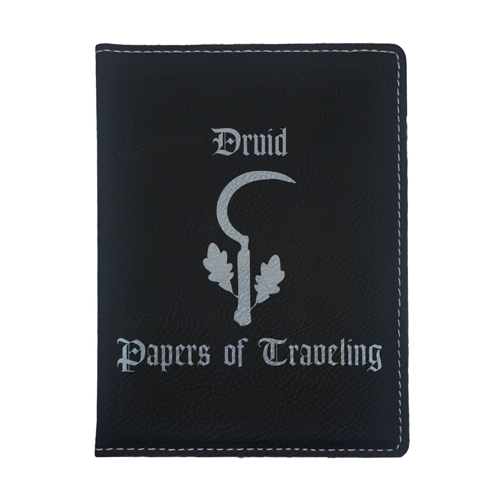 Druid Papers of Traveling Engraved Leatherette Passport Holder, Dungeons Dragons DND Gift