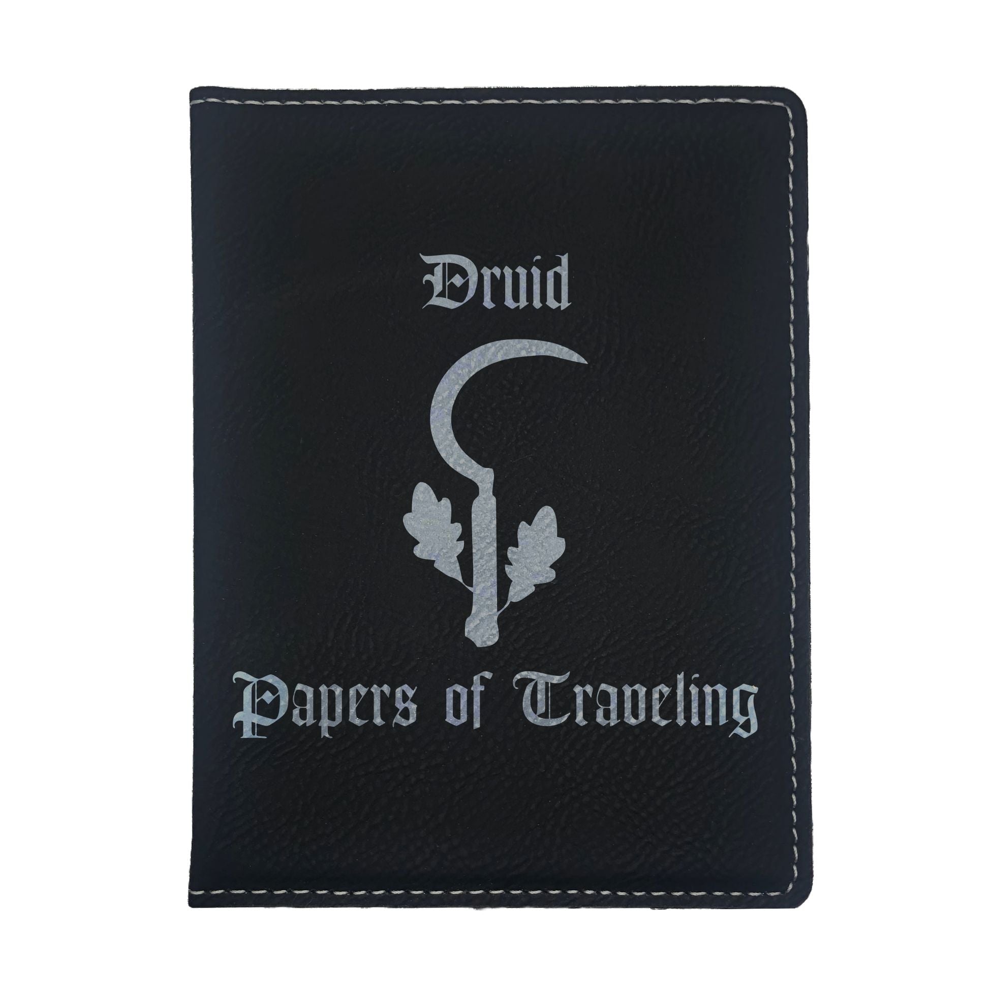 Druid Papers of Traveling Engraved Leatherette Passport Holder, Dungeons Dragons DND Gift