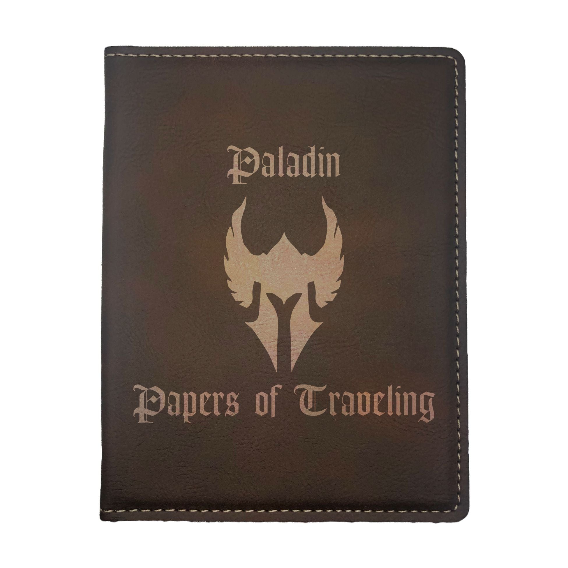 Paladin Papers of Traveling Engraved Leatherette Passport Holder, Dungeons Dragons DND Gift