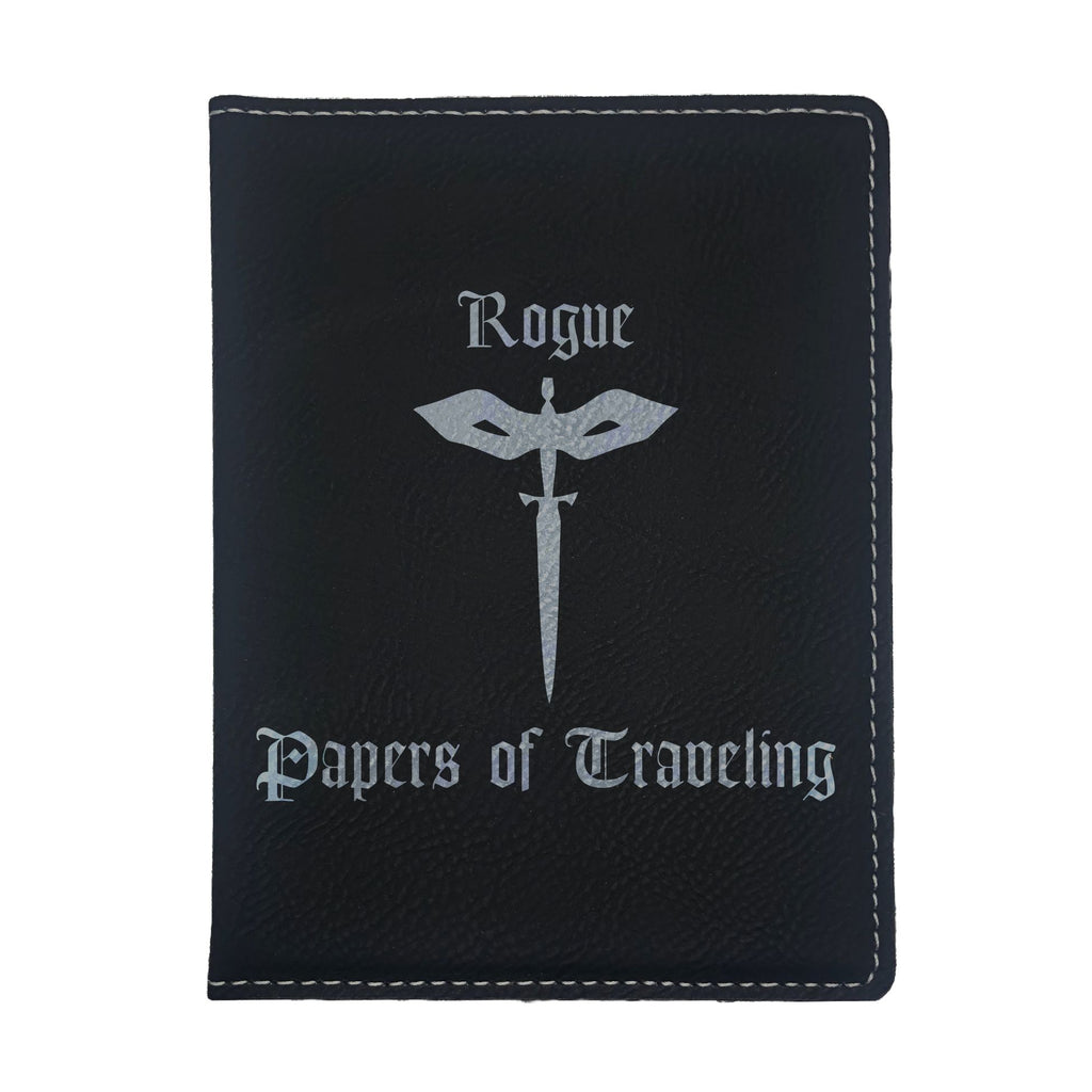 Rogue Papers of Traveling Engraved Leatherette Passport Holder, Dungeons Dragons DND Gift