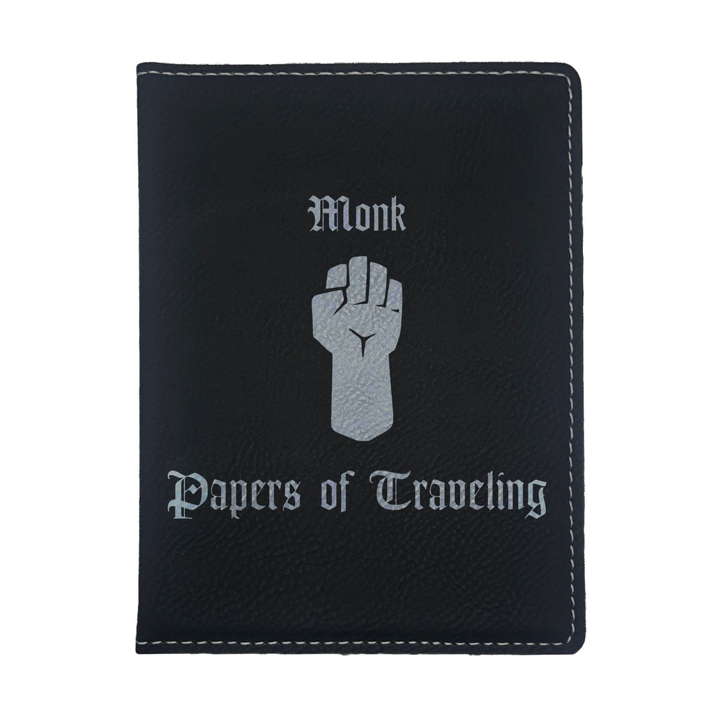 Monk Papers of Traveling Engraved Leatherette Passport Holder, Dungeons Dragons DND Gift
