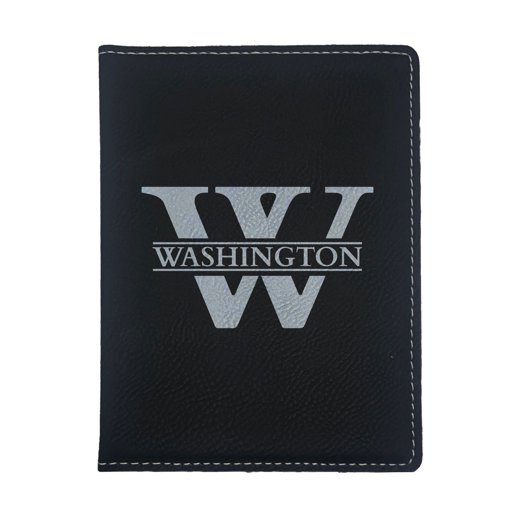 Personalized Engraved Leatherette Passport Holder, Monogram Design Custom Name