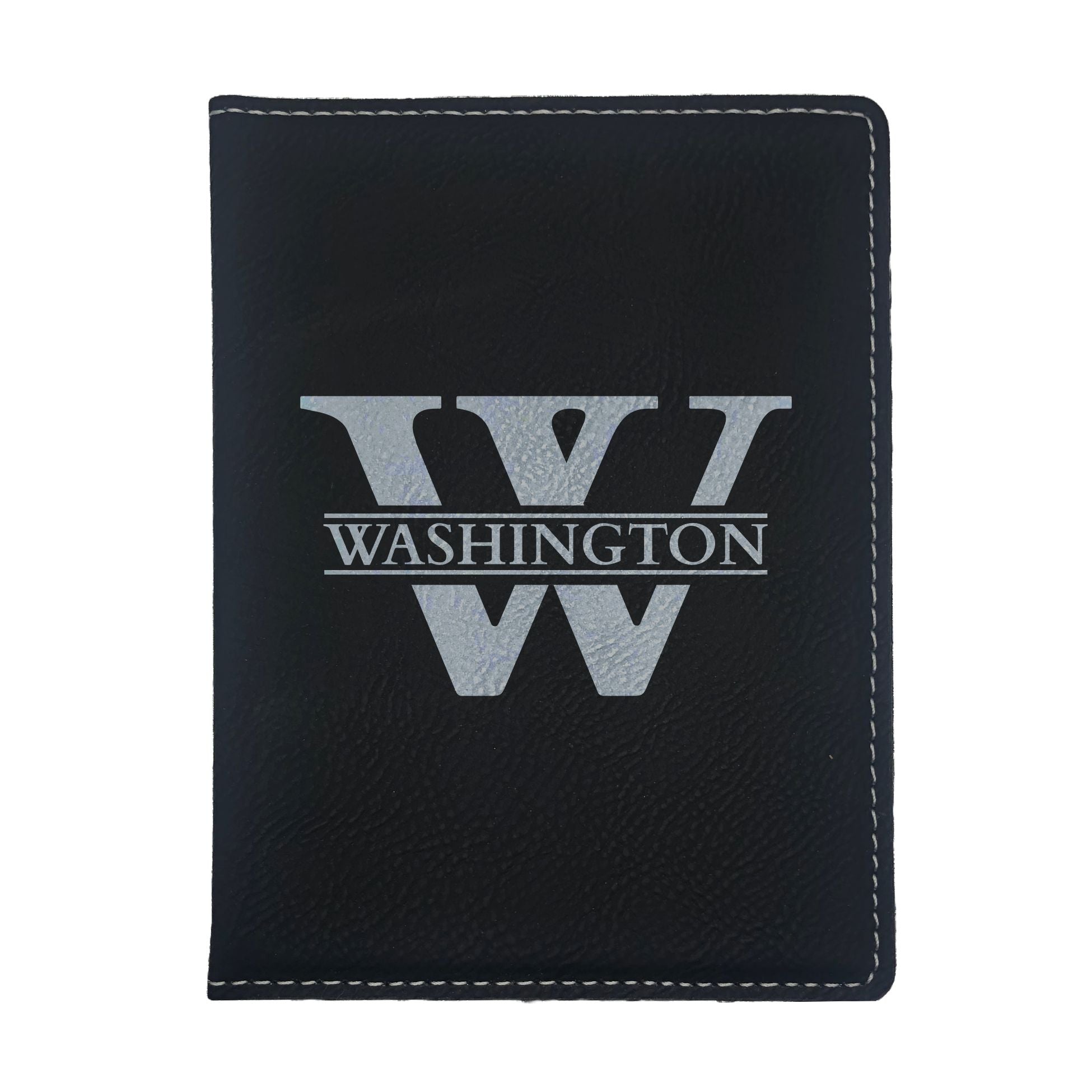 Personalized Engraved Leatherette Passport Holder, Monogram Design Custom Name