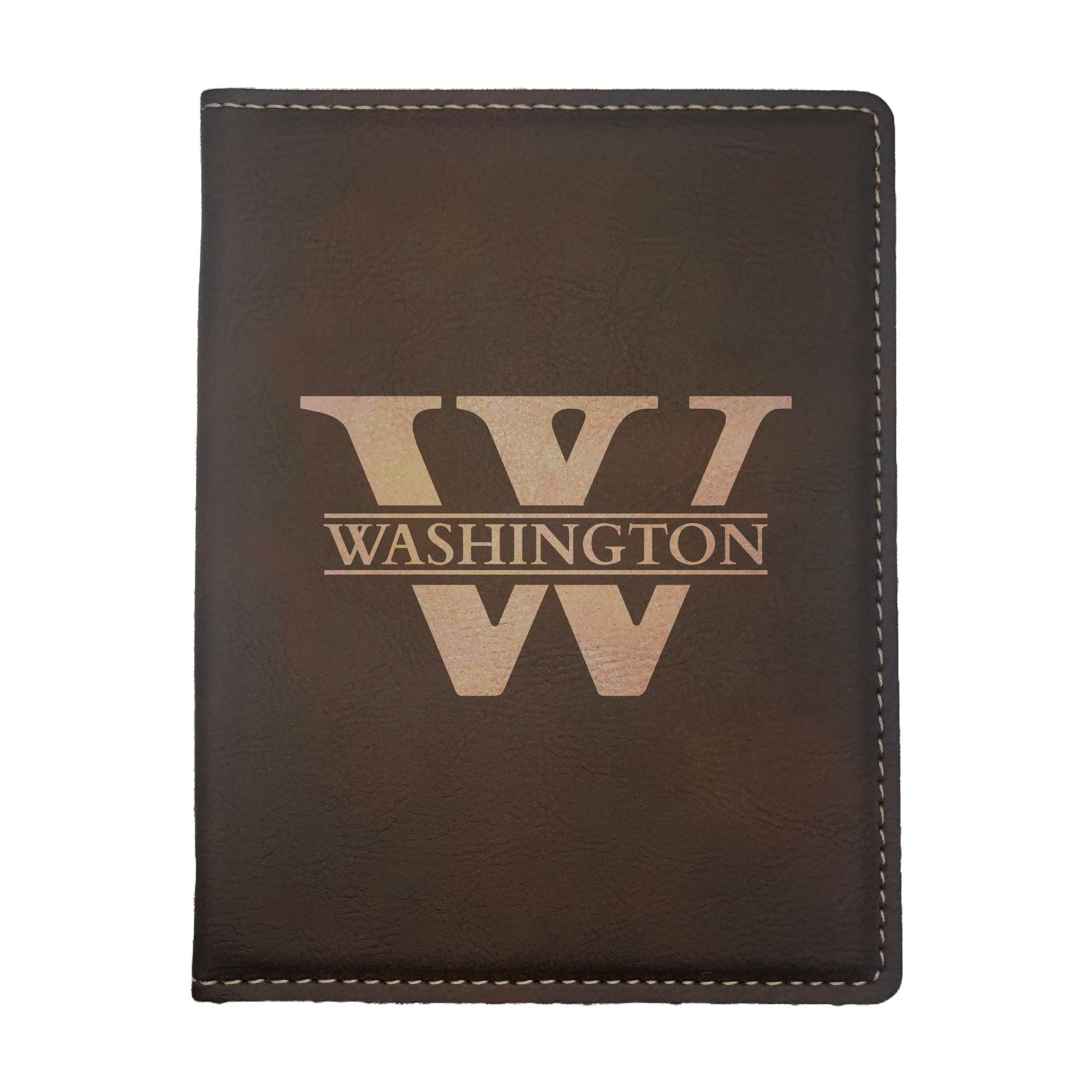 Personalized Engraved Leatherette Passport Holder, Monogram Design Custom Name