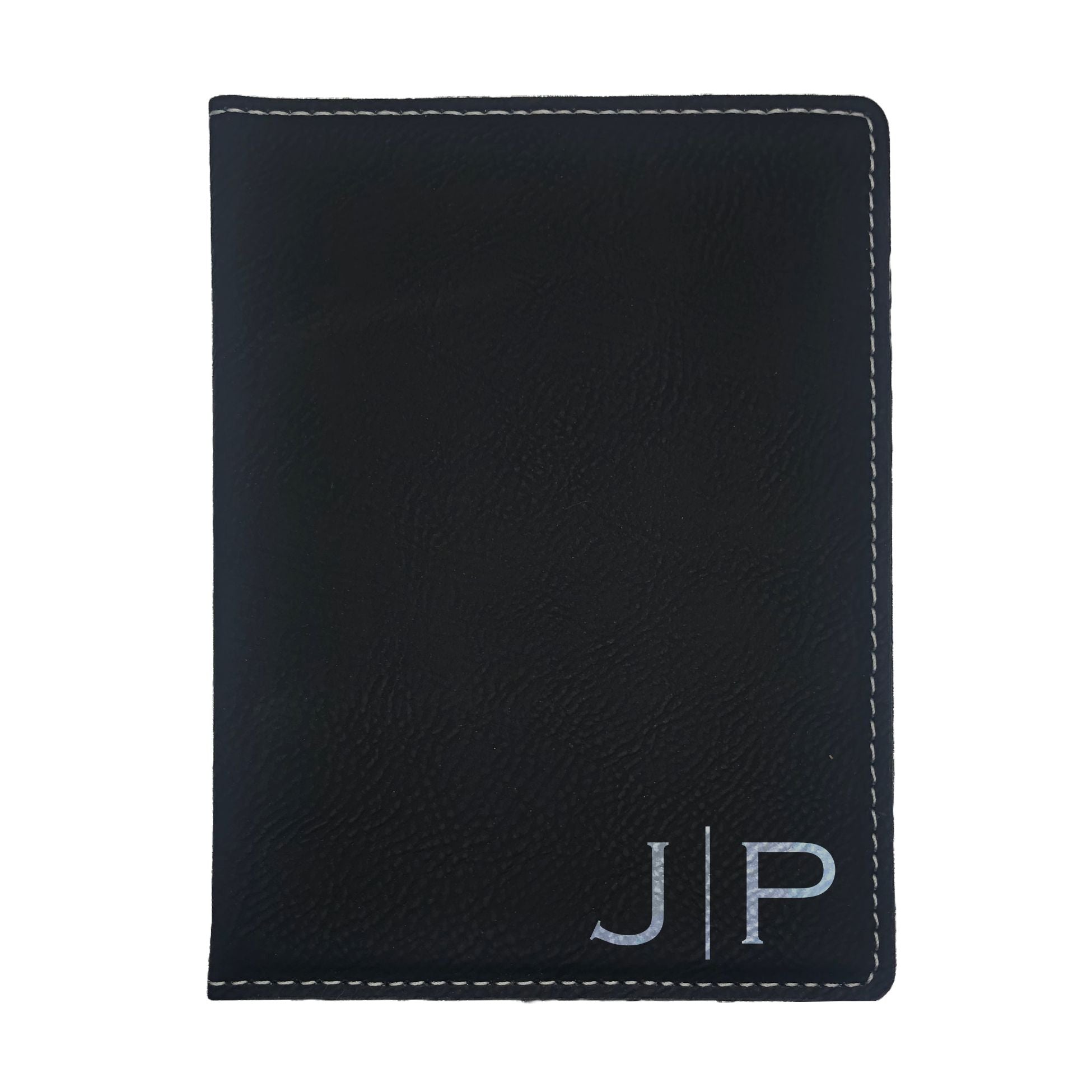 Personalized Engraved Leatherette Passport Holder, Custom Initials