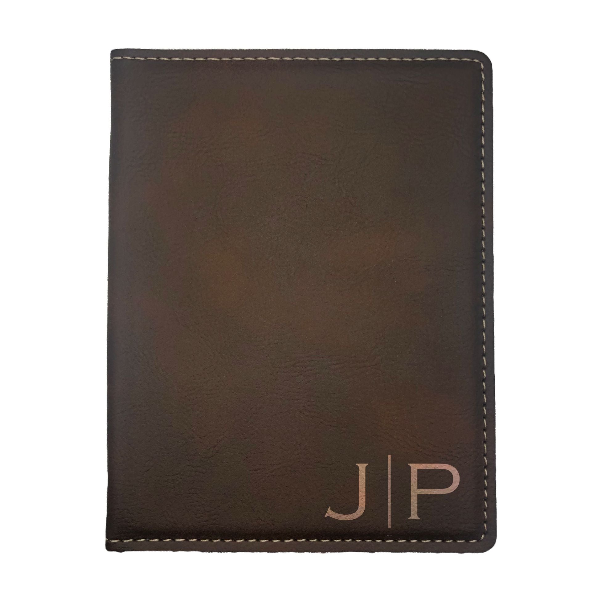 Personalized Engraved Leatherette Passport Holder, Custom Initials