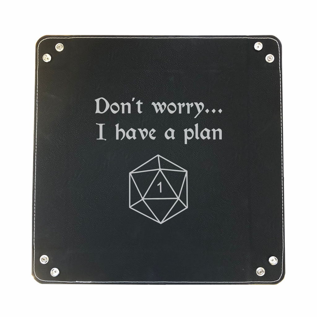 DND Dice Tray I have a plan Crit Fail Engraved Leatherette Snap Tray, DND Gifts Dungeons Dragons