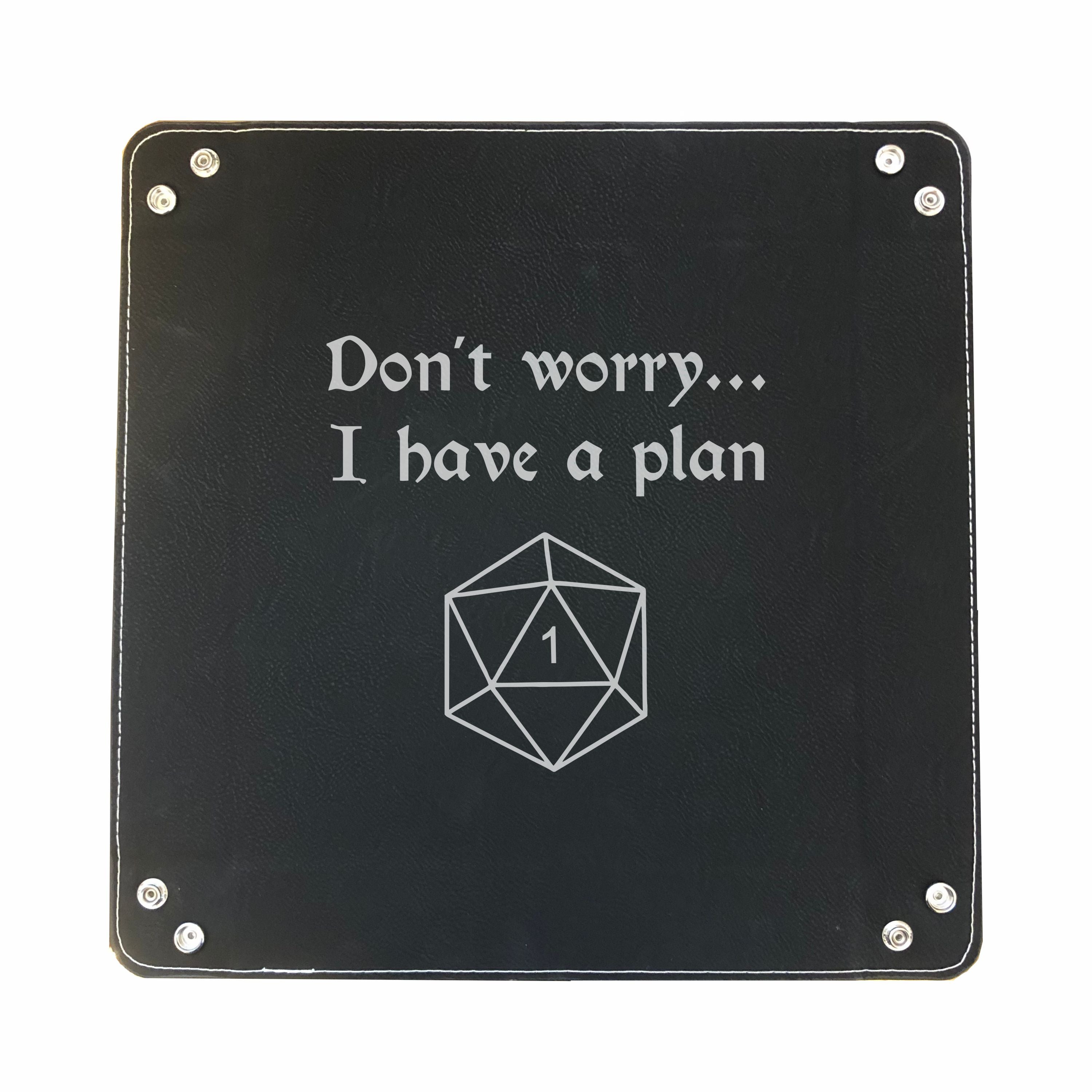DND Dice Tray I have a plan Crit Fail Engraved Leatherette Snap Tray, DND Gifts Dungeons Dragons