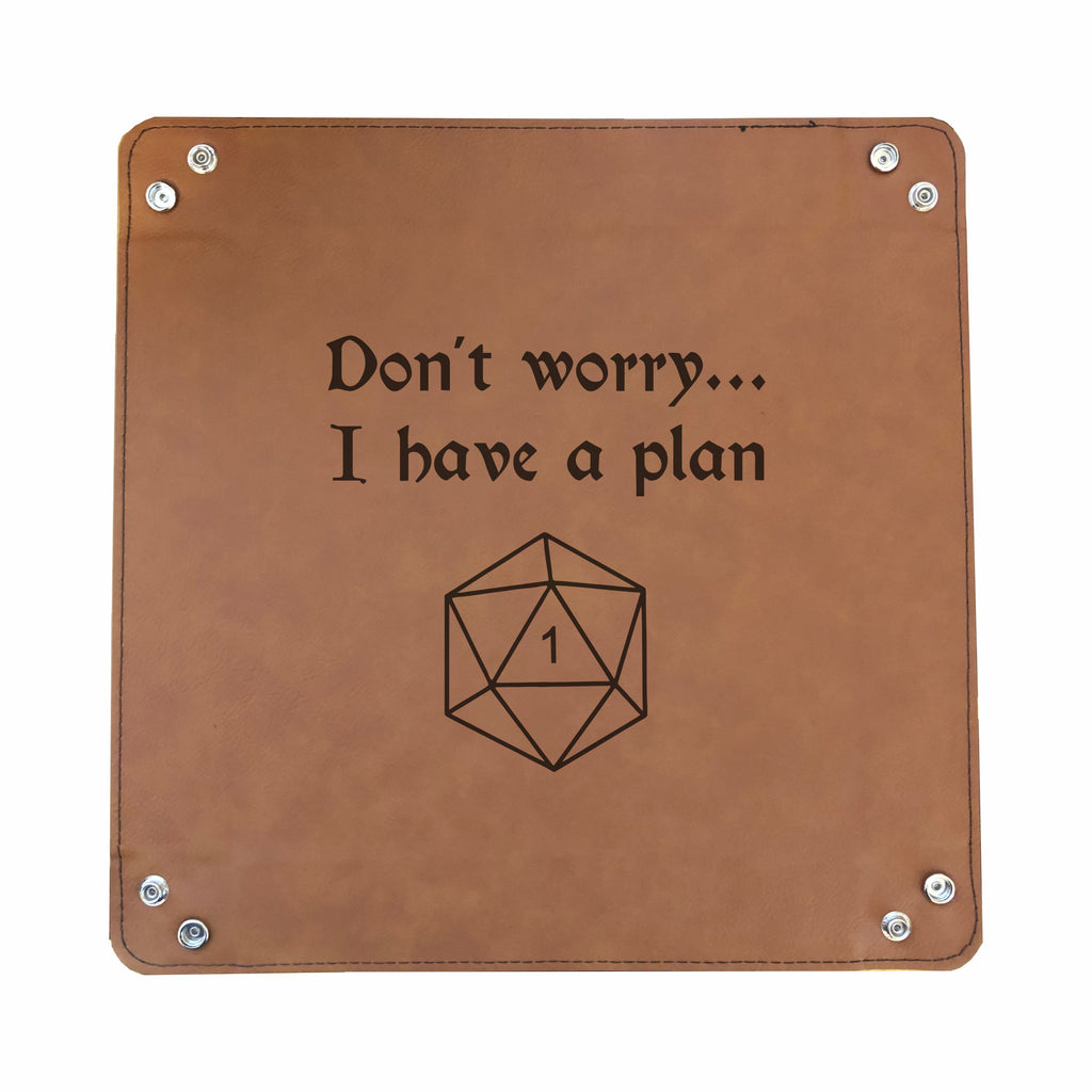 DND Dice Tray I have a plan Crit Fail Engraved Leatherette Snap Tray, DND Gifts Dungeons Dragons