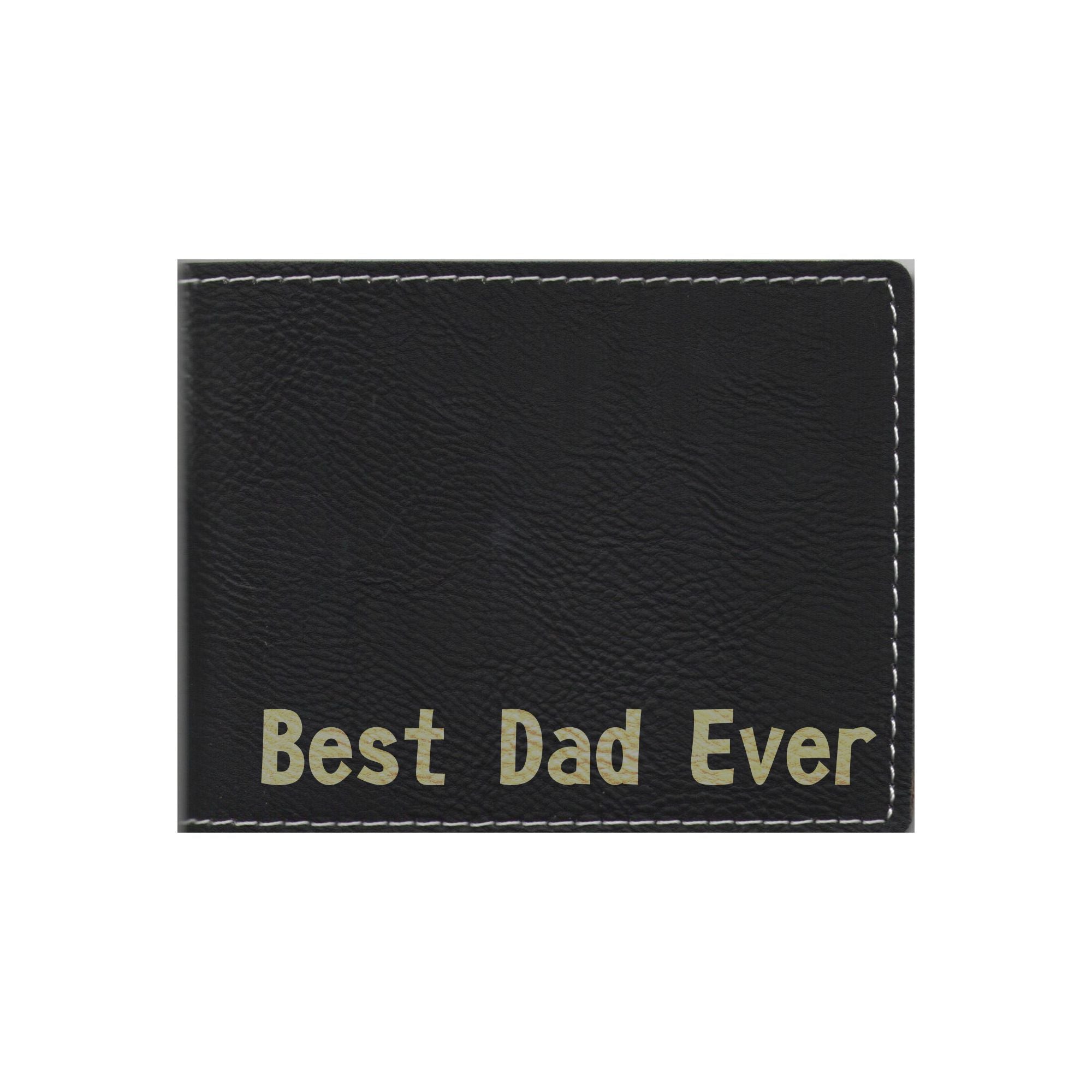 Best Dad Ever Engraved Leatherette Bi-fold Wallet, Dad Gift