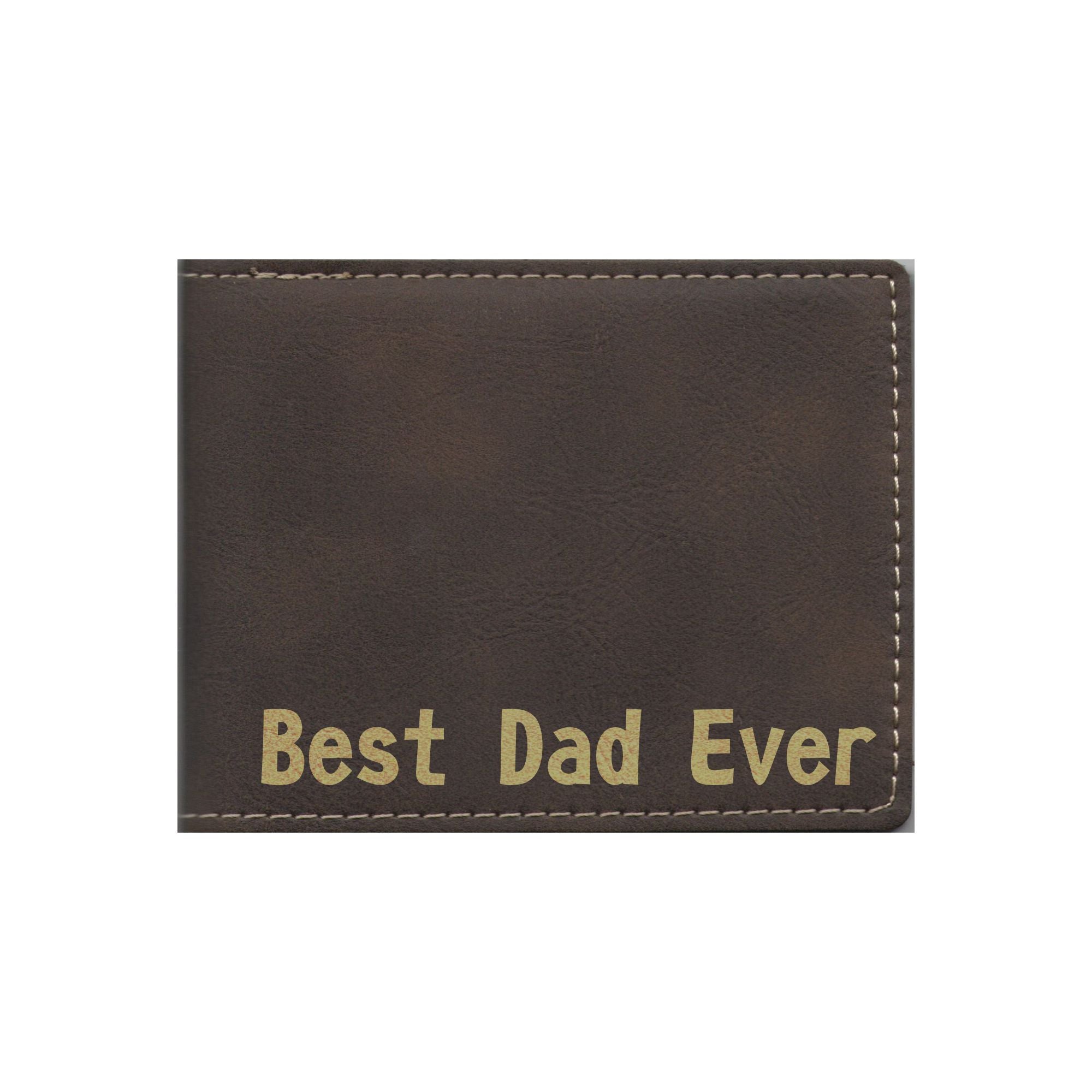 Best Dad Ever Engraved Leatherette Bi-fold Wallet, Dad Gift