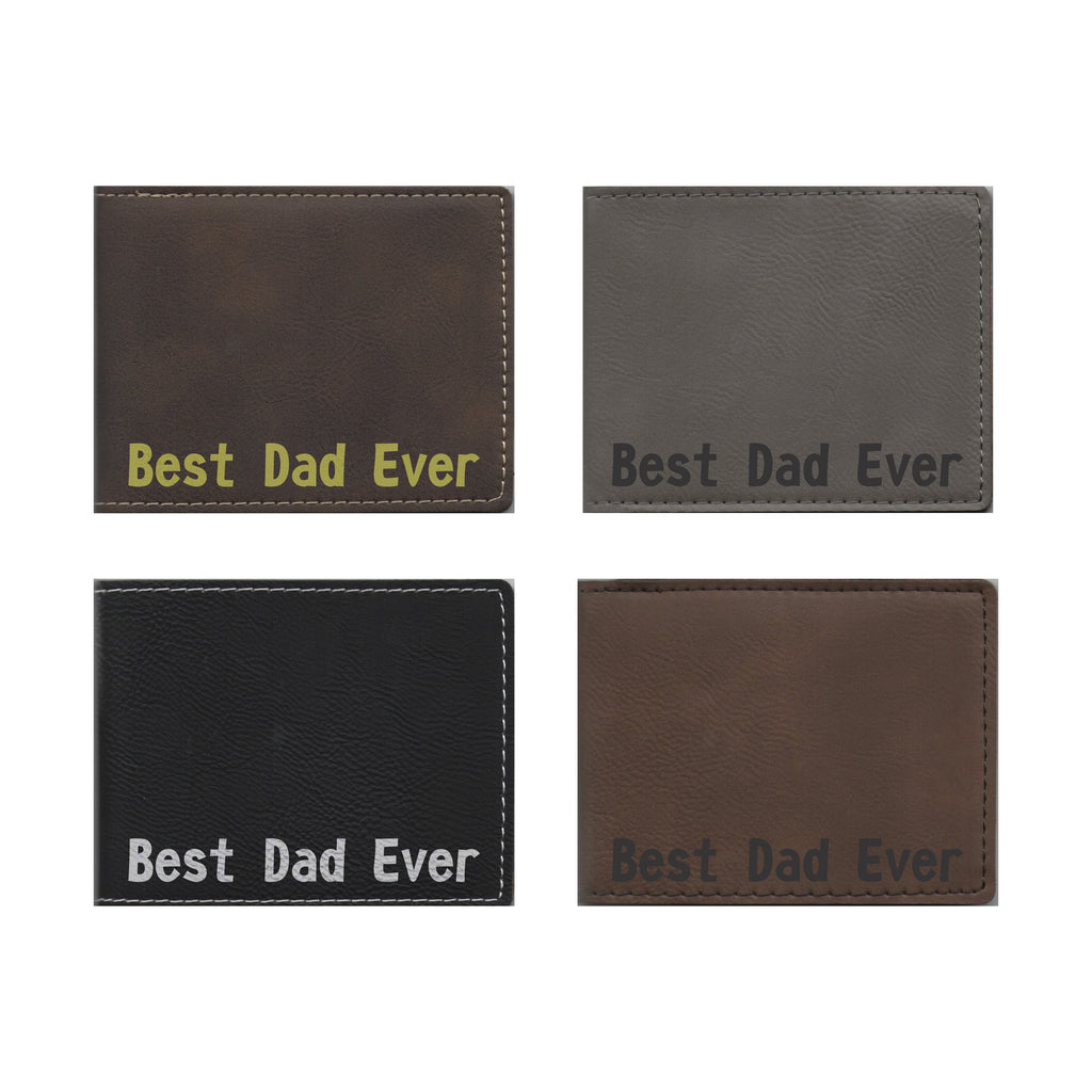 Best Dad Ever Engraved Leatherette Bi-fold Wallet, Dad Gift