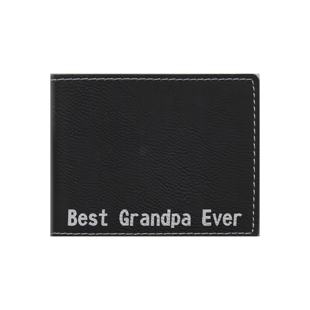 Best Grandpa Ever Engraved Leatherette Bi-fold Wallet, Grandpa Gift