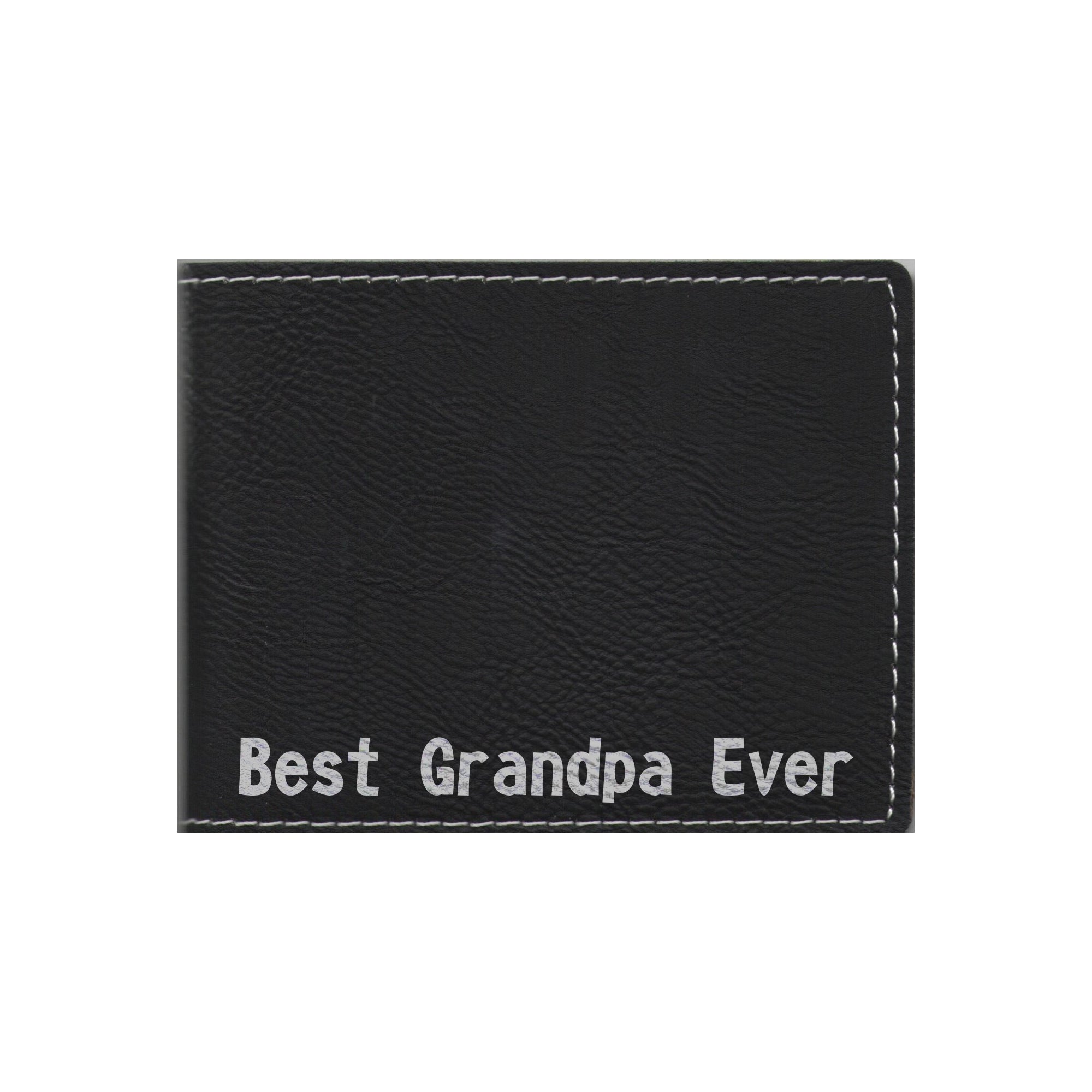 Best Grandpa Ever Engraved Leatherette Bi-fold Wallet, Grandpa Gift