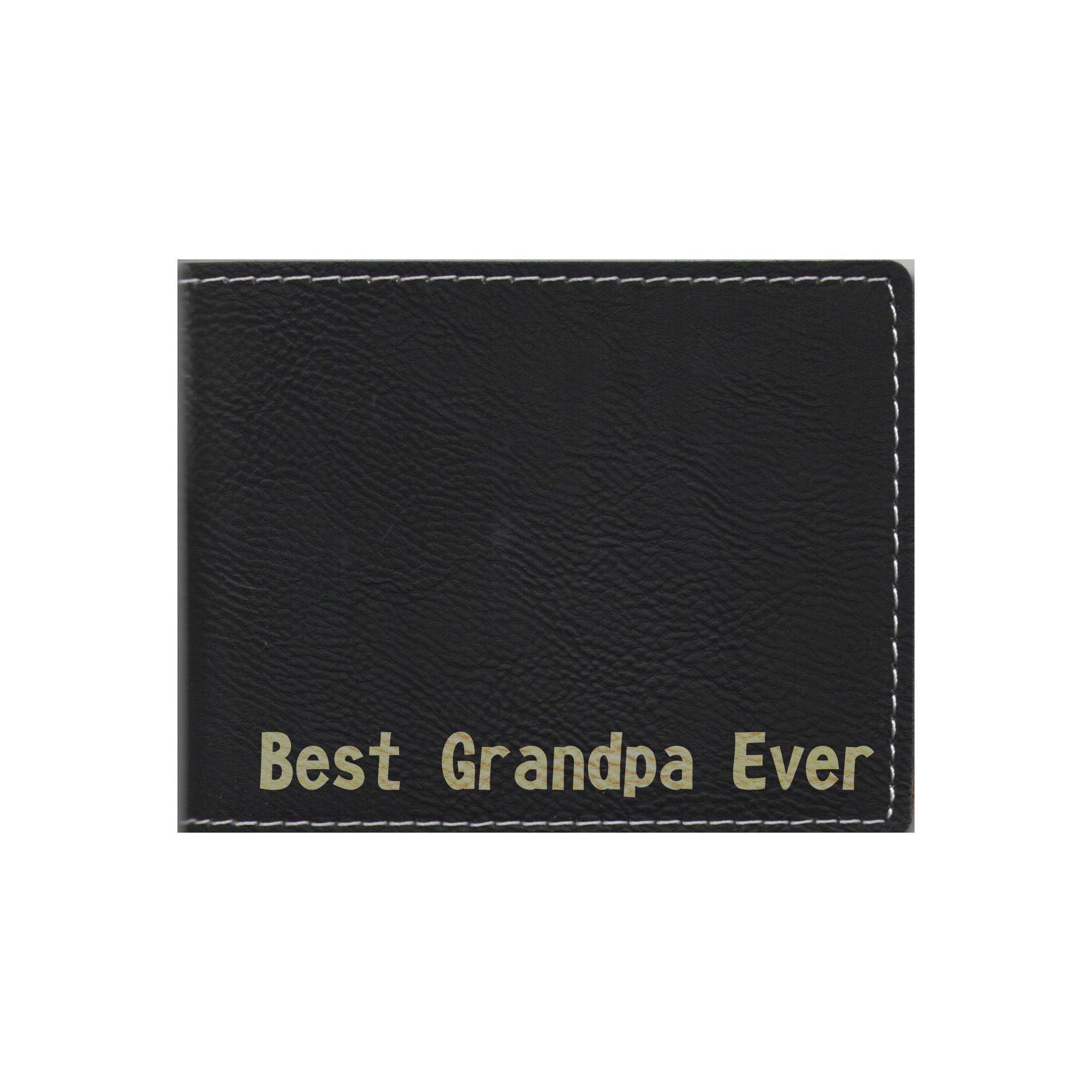 Best Grandpa Ever Engraved Leatherette Bi-fold Wallet, Grandpa Gift