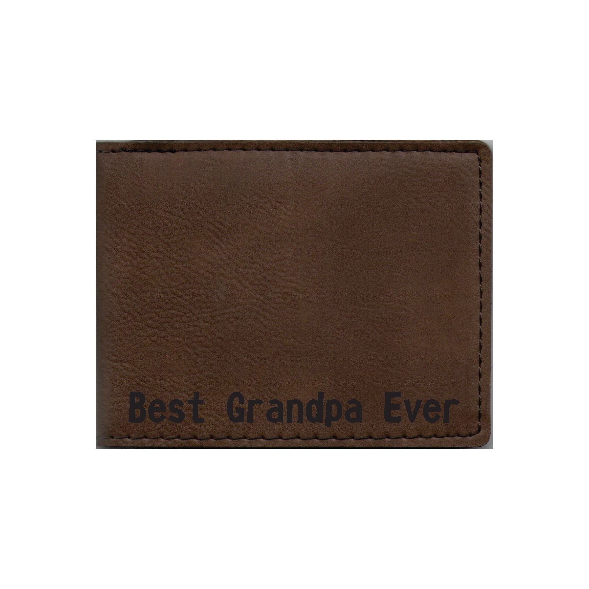 Best Grandpa Ever Engraved Leatherette Bi-fold Wallet, Grandpa Gift