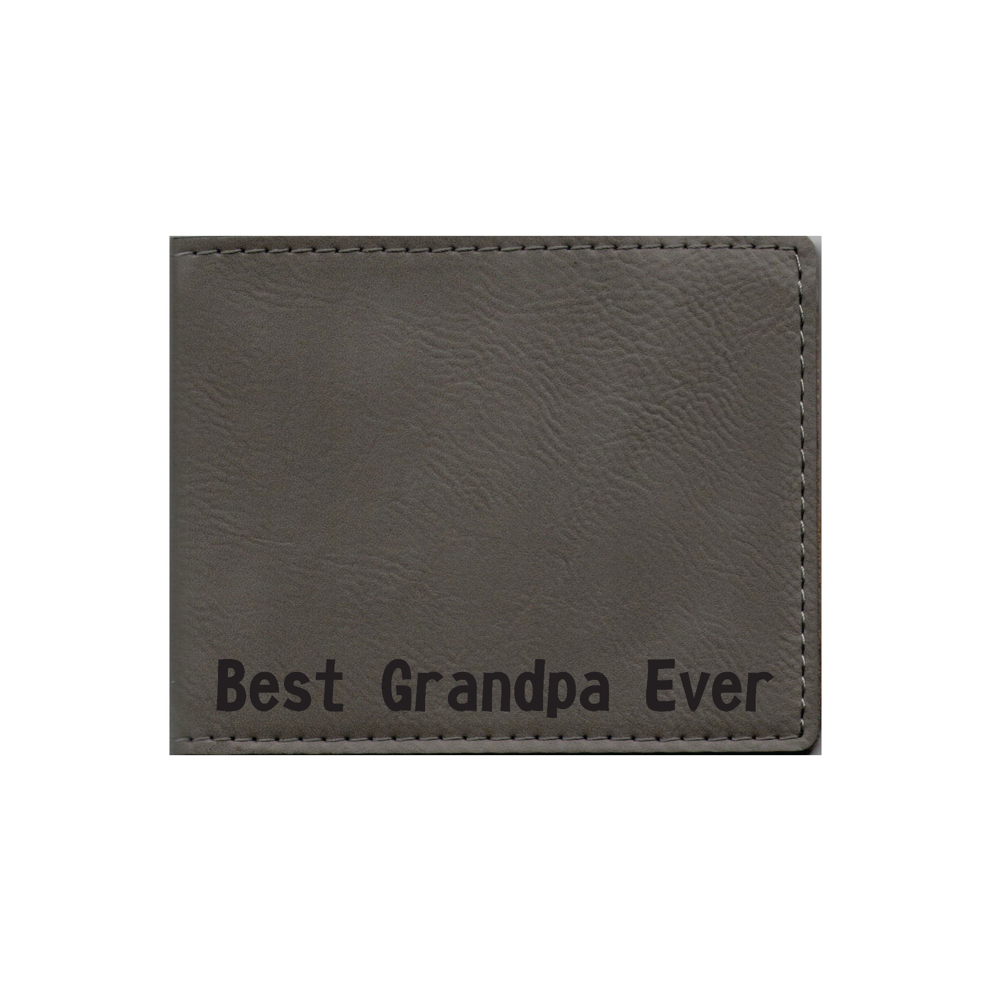 Best Grandpa Ever Engraved Leatherette Bi-fold Wallet, Grandpa Gift