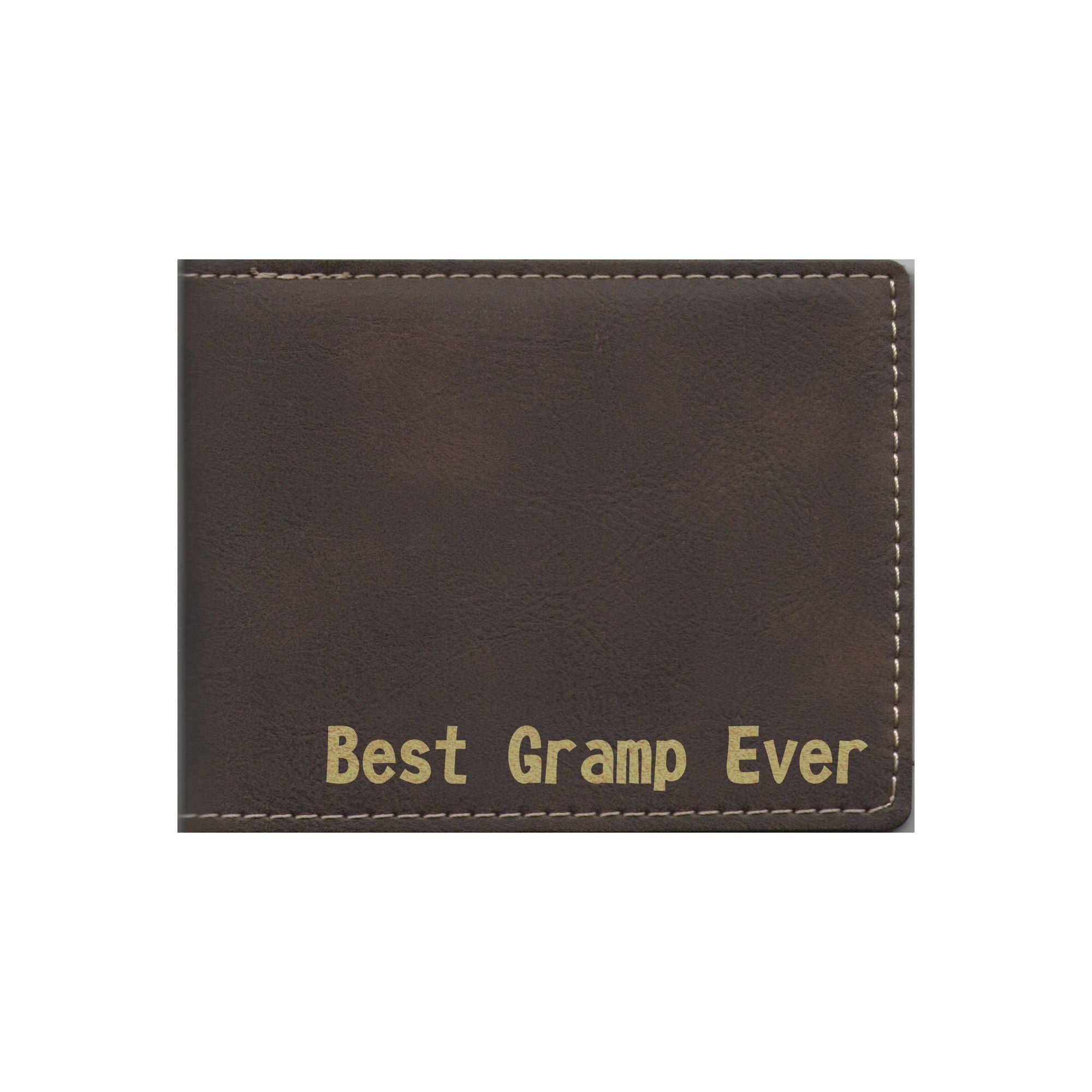 Best Gramp Ever Engraved Leatherette Bi-fold Wallet, Gramp Gift