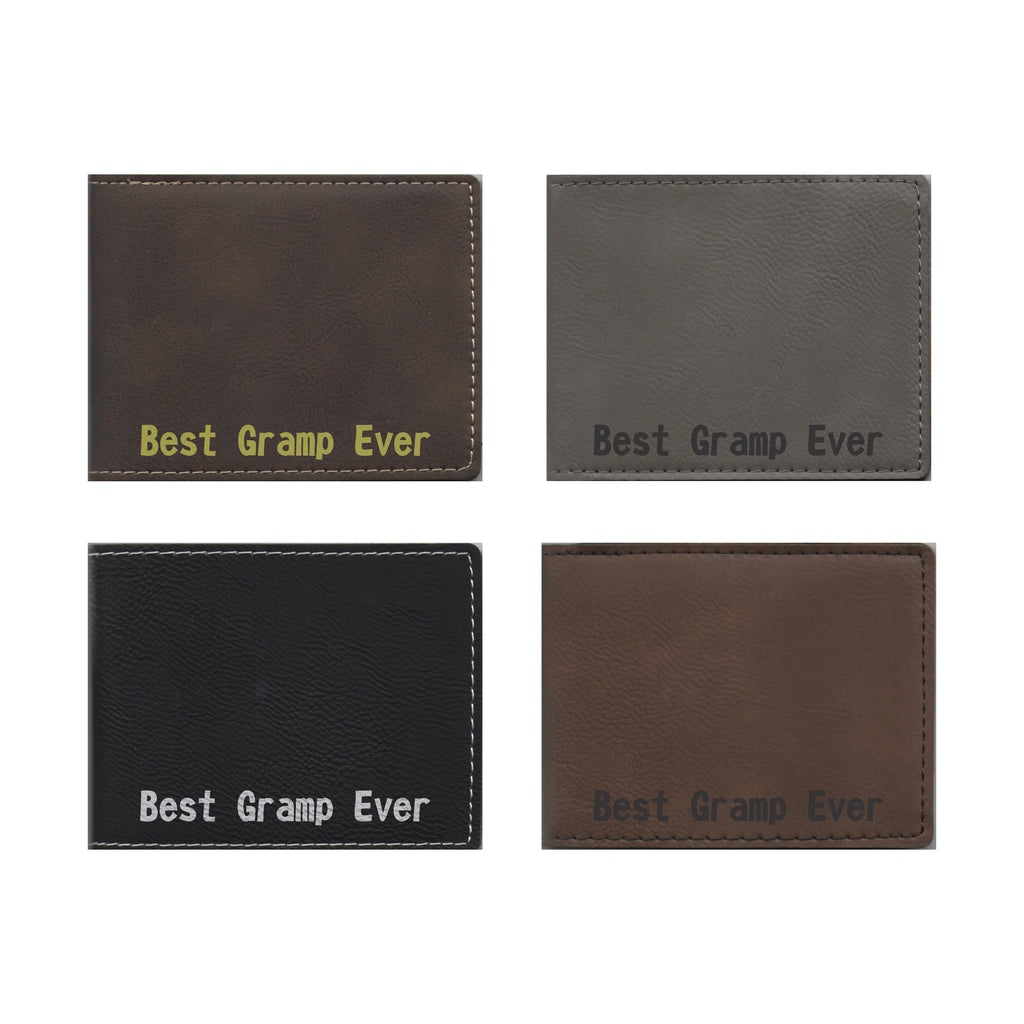 Best Gramp Ever Engraved Leatherette Bi-fold Wallet, Gramp Gift