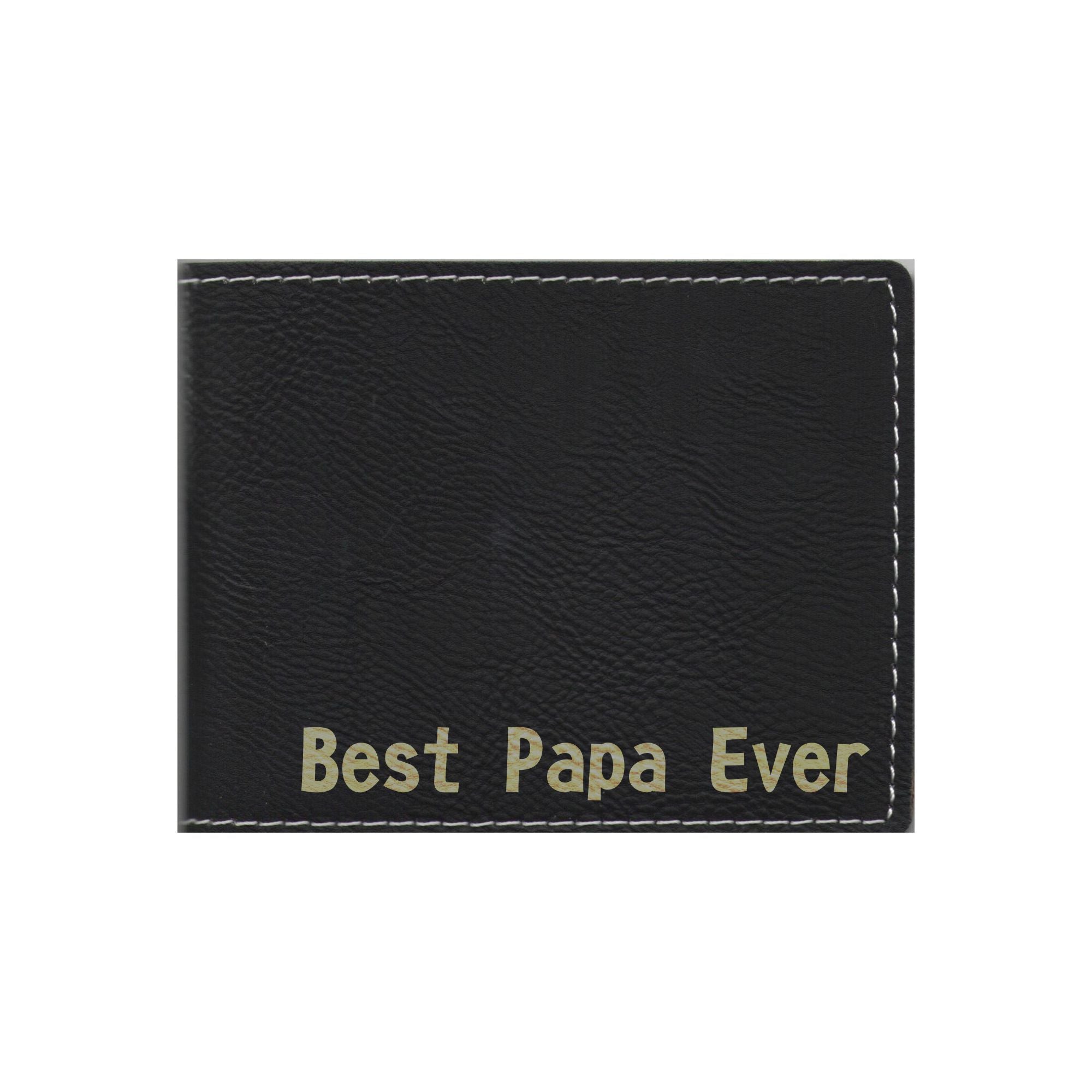 Best Papa Ever Engraved Leatherette Bi-fold Wallet, Papa Gift