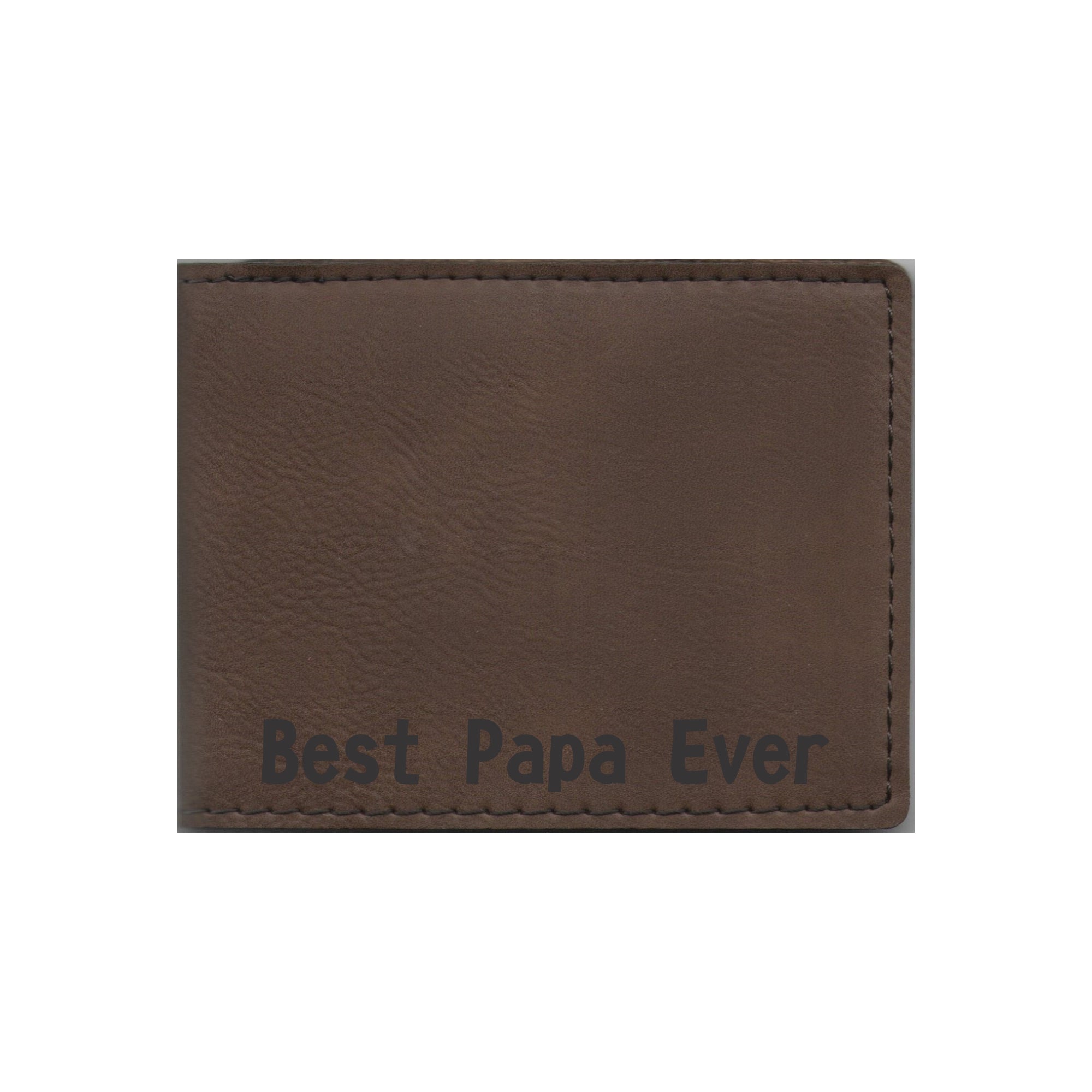 Best Papa Ever Engraved Leatherette Bi-fold Wallet, Papa Gift