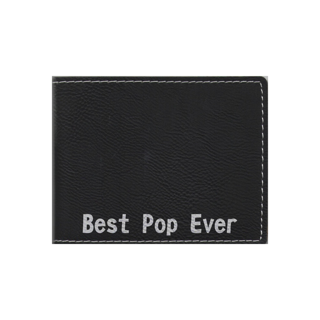 Best Pop Ever Engraved Leatherette Bi-fold Wallet, Pop Gift
