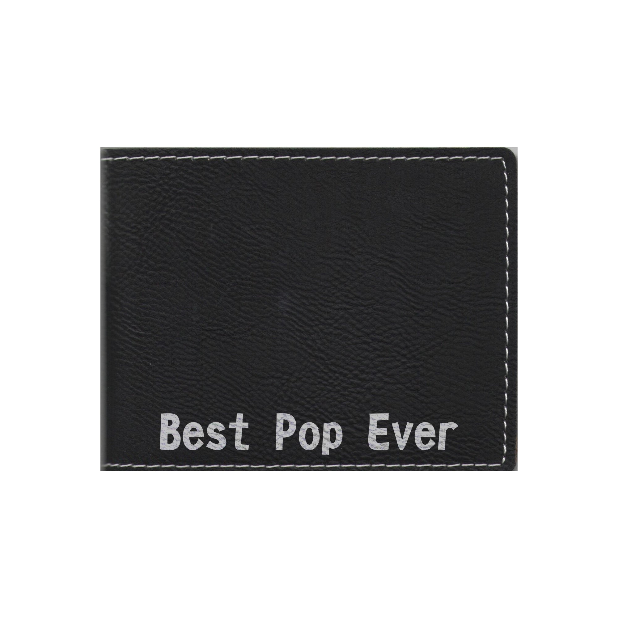 Best Pop Ever Engraved Leatherette Bi-fold Wallet, Pop Gift