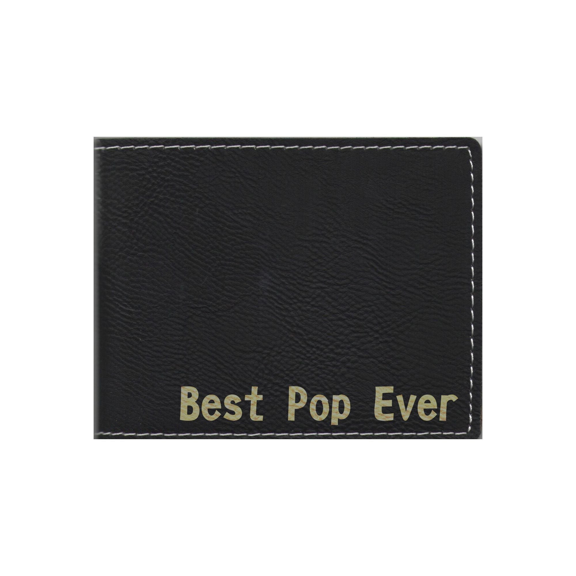 Best Pop Ever Engraved Leatherette Bi-fold Wallet, Pop Gift
