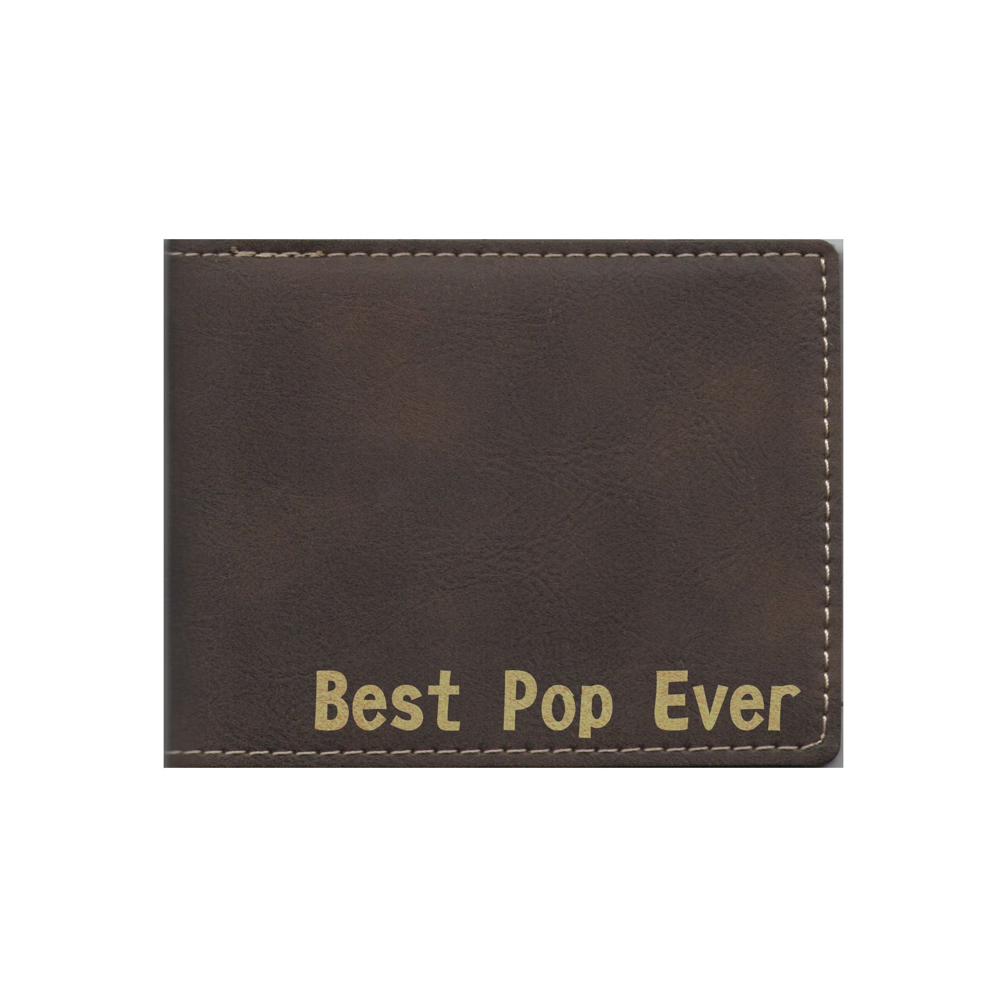 Best Pop Ever Engraved Leatherette Bi-fold Wallet, Pop Gift