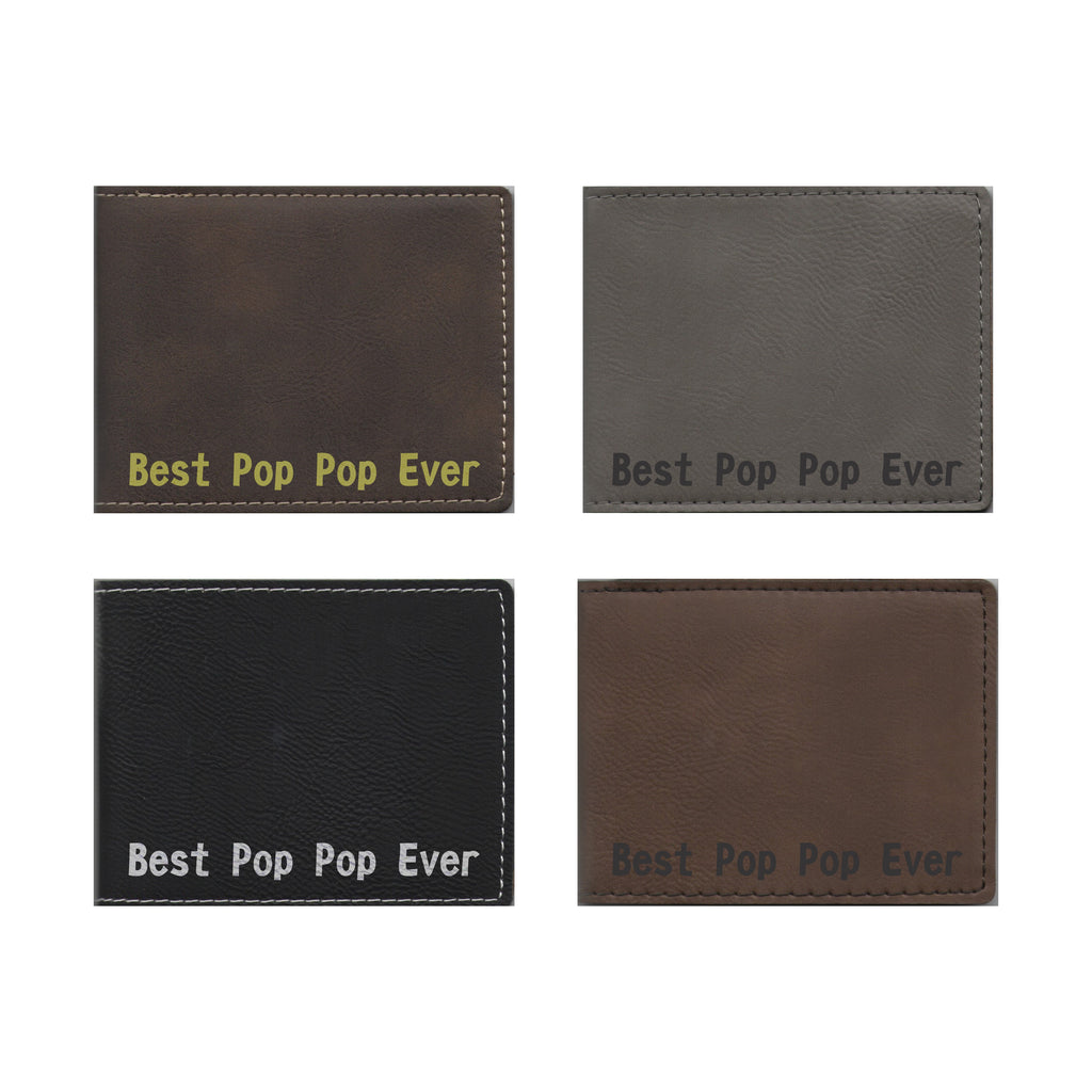 Best Pop Pop Ever Engraved Leatherette Bi-fold Wallet, PopPop Gift
