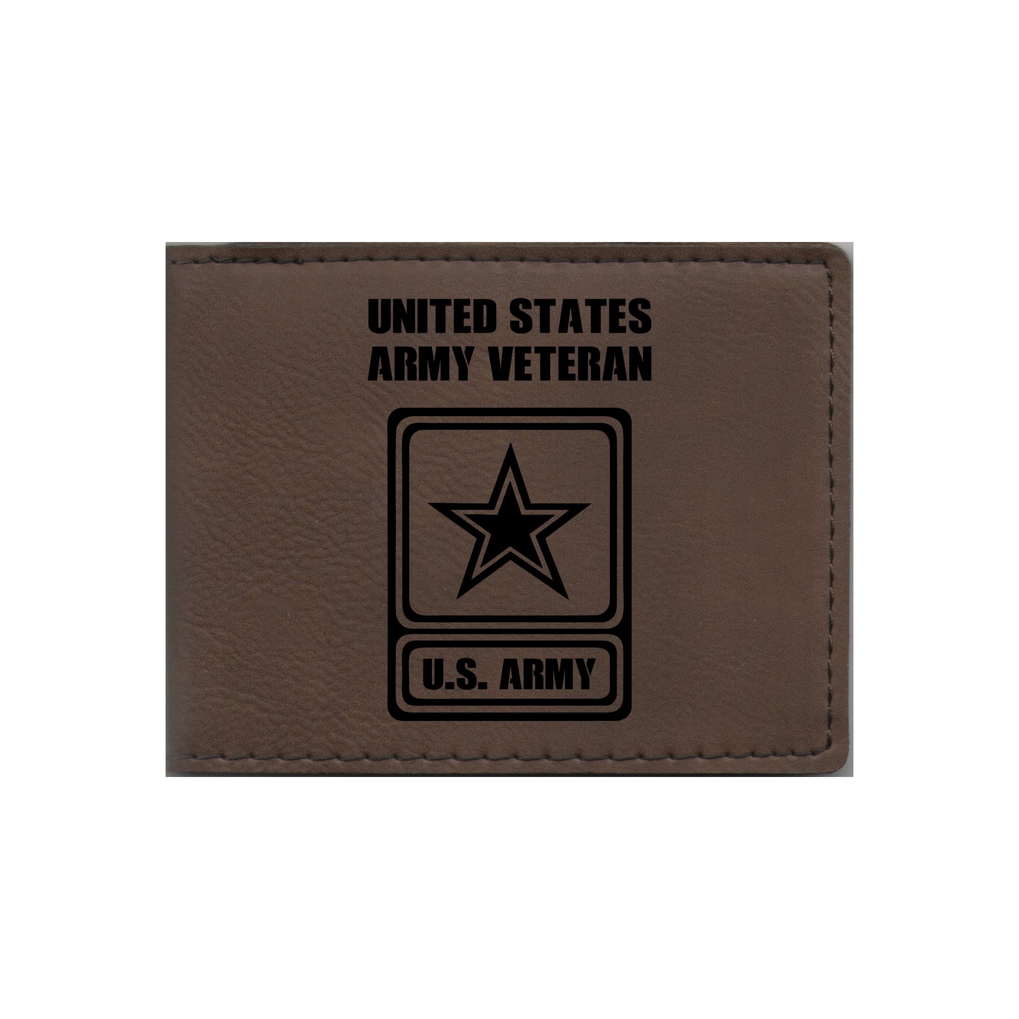 United States Army Veteran Engraved Leatherette Bi-fold Wallet, Military Gifts