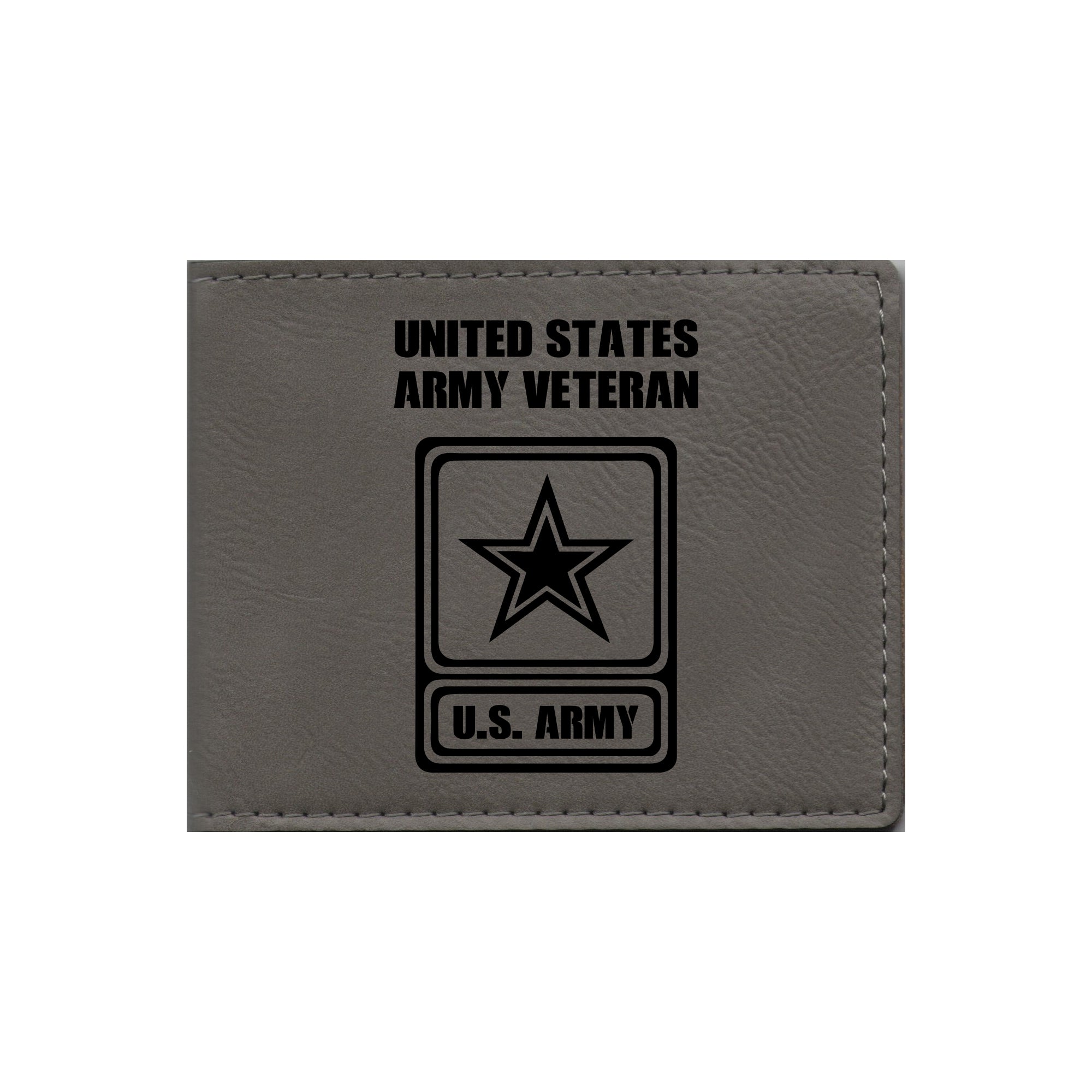 United States Army Veteran Engraved Leatherette Bi-fold Wallet, Military Gifts
