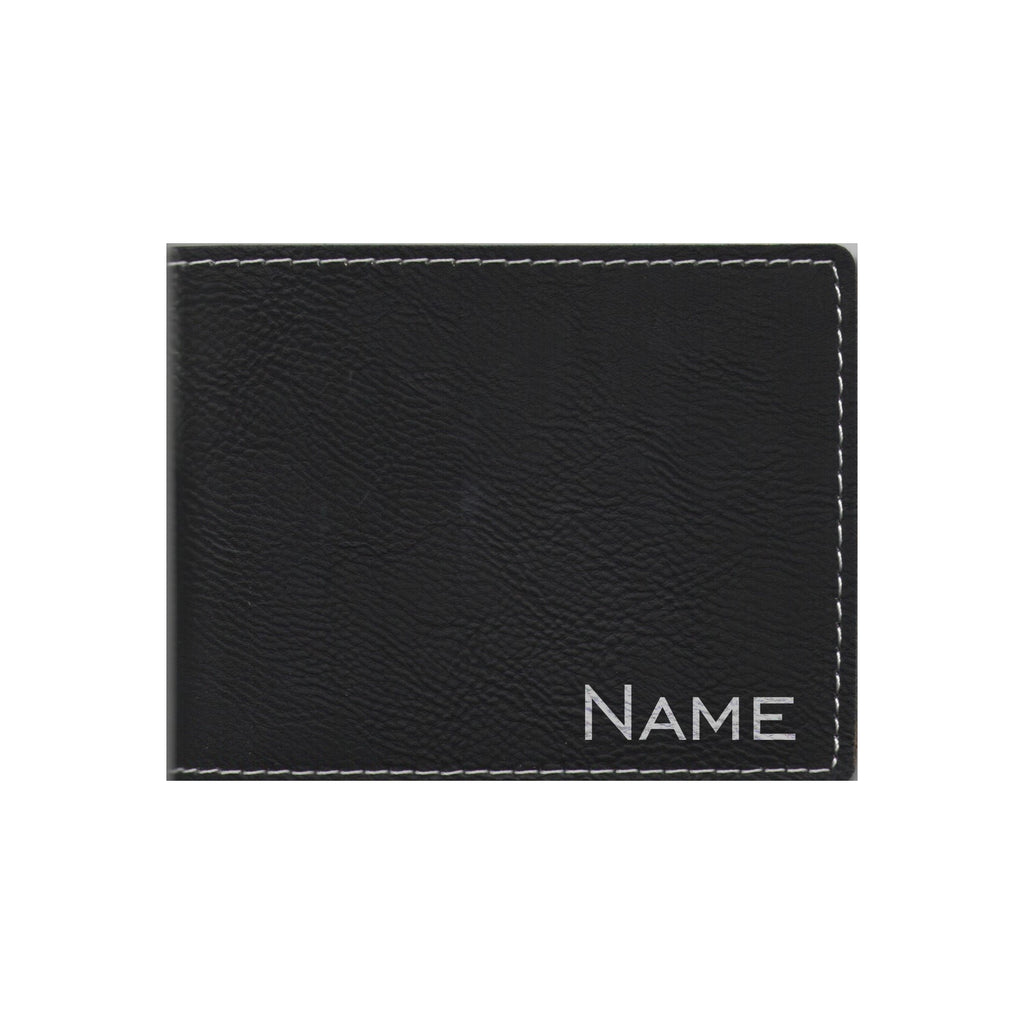 Personalized Leatherette Bi-fold Wallet Engraved with Custom Name