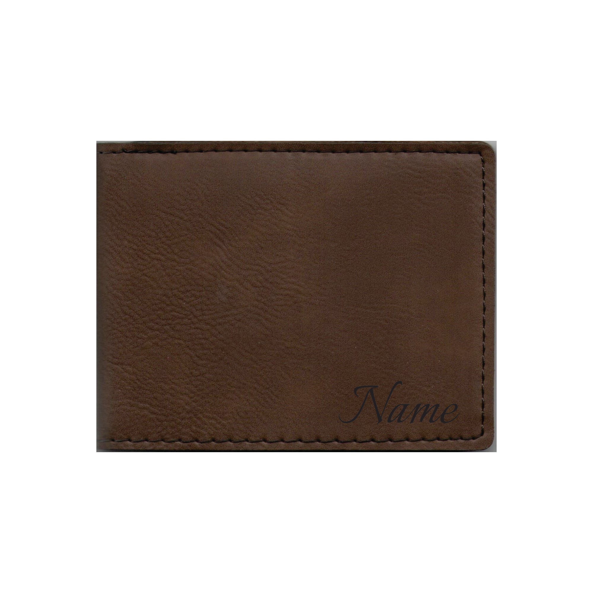 Personalized Leatherette Bi-fold Wallet Engraved with Custom Name