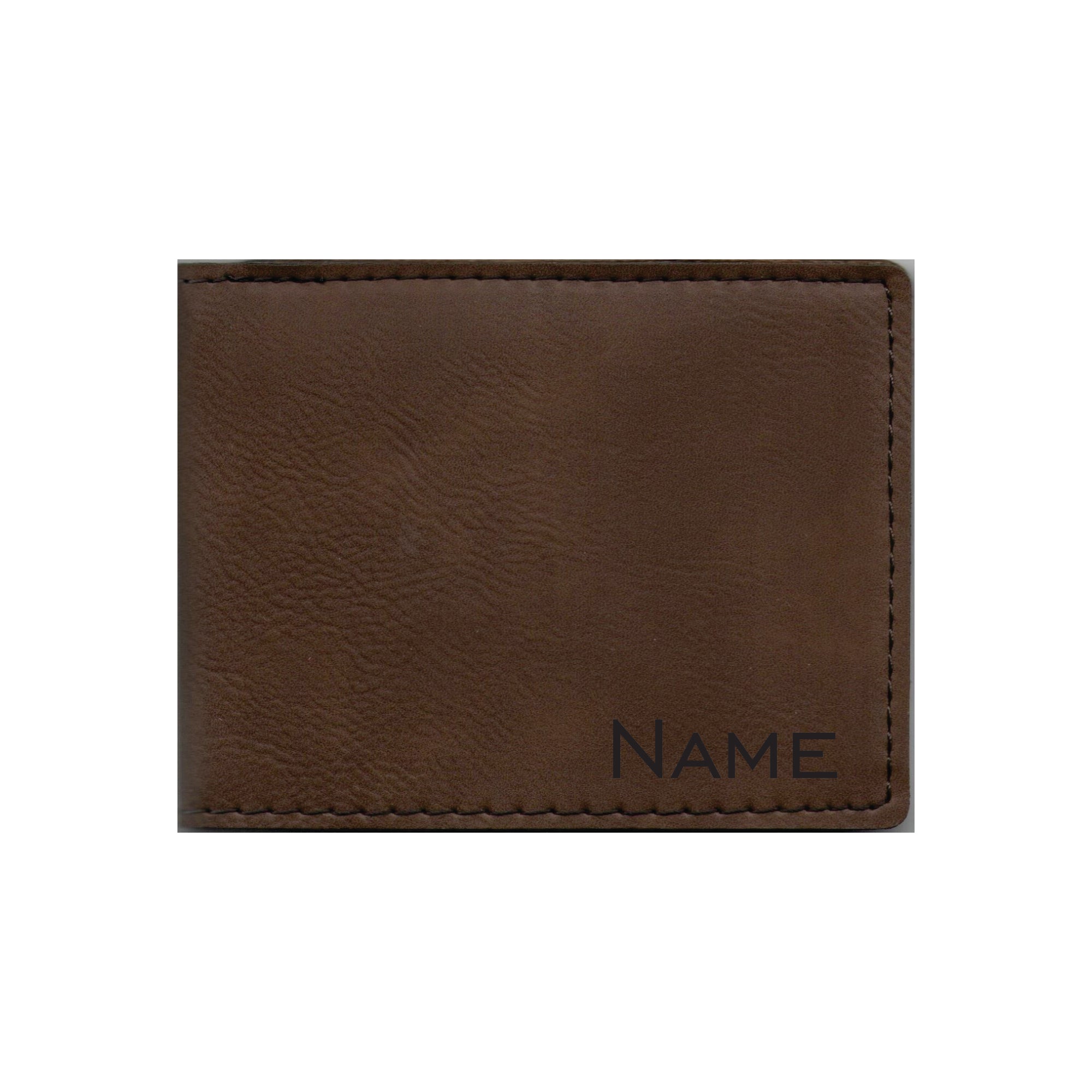 Personalized Leatherette Bi-fold Wallet Engraved with Custom Name