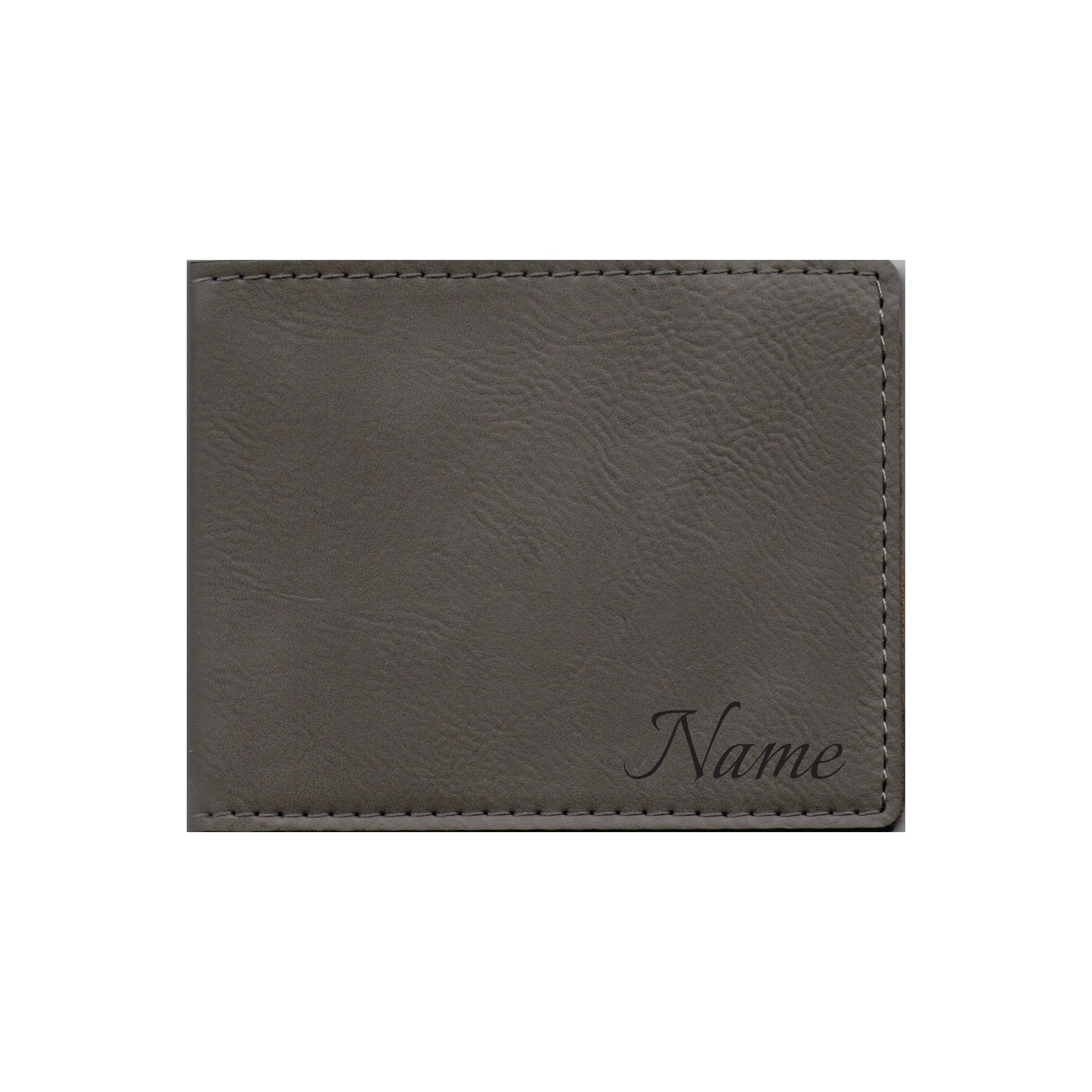 Personalized Leatherette Bi-fold Wallet Engraved with Custom Name