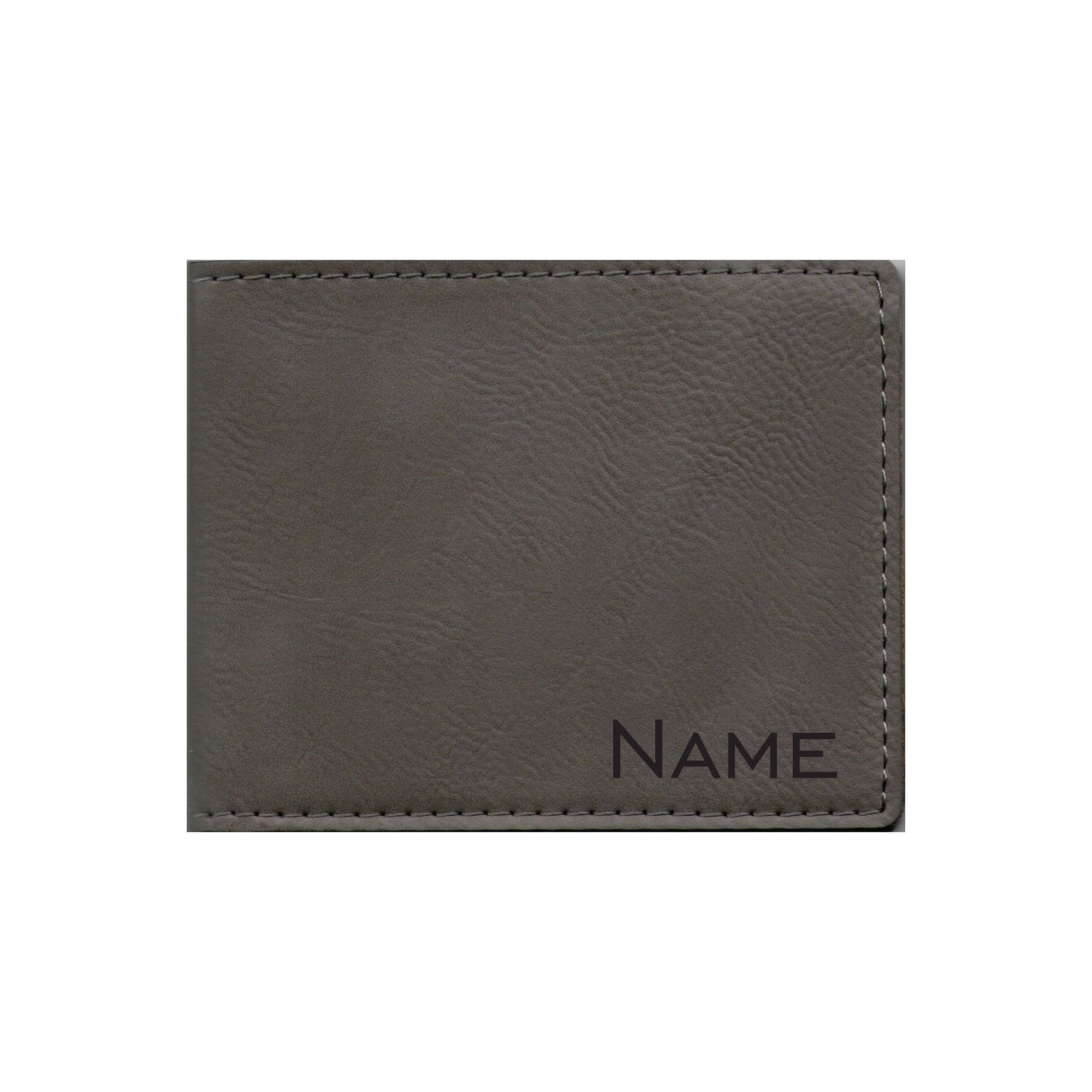 Personalized Leatherette Bi-fold Wallet Engraved with Custom Name
