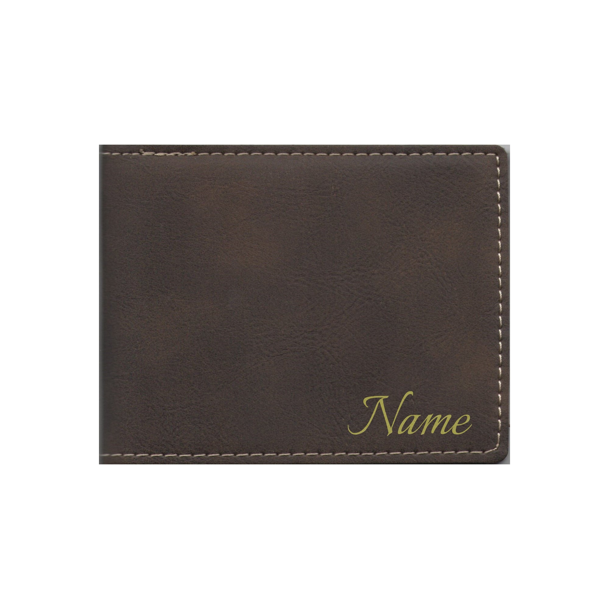 Personalized Leatherette Bi-fold Wallet Engraved with Custom Name