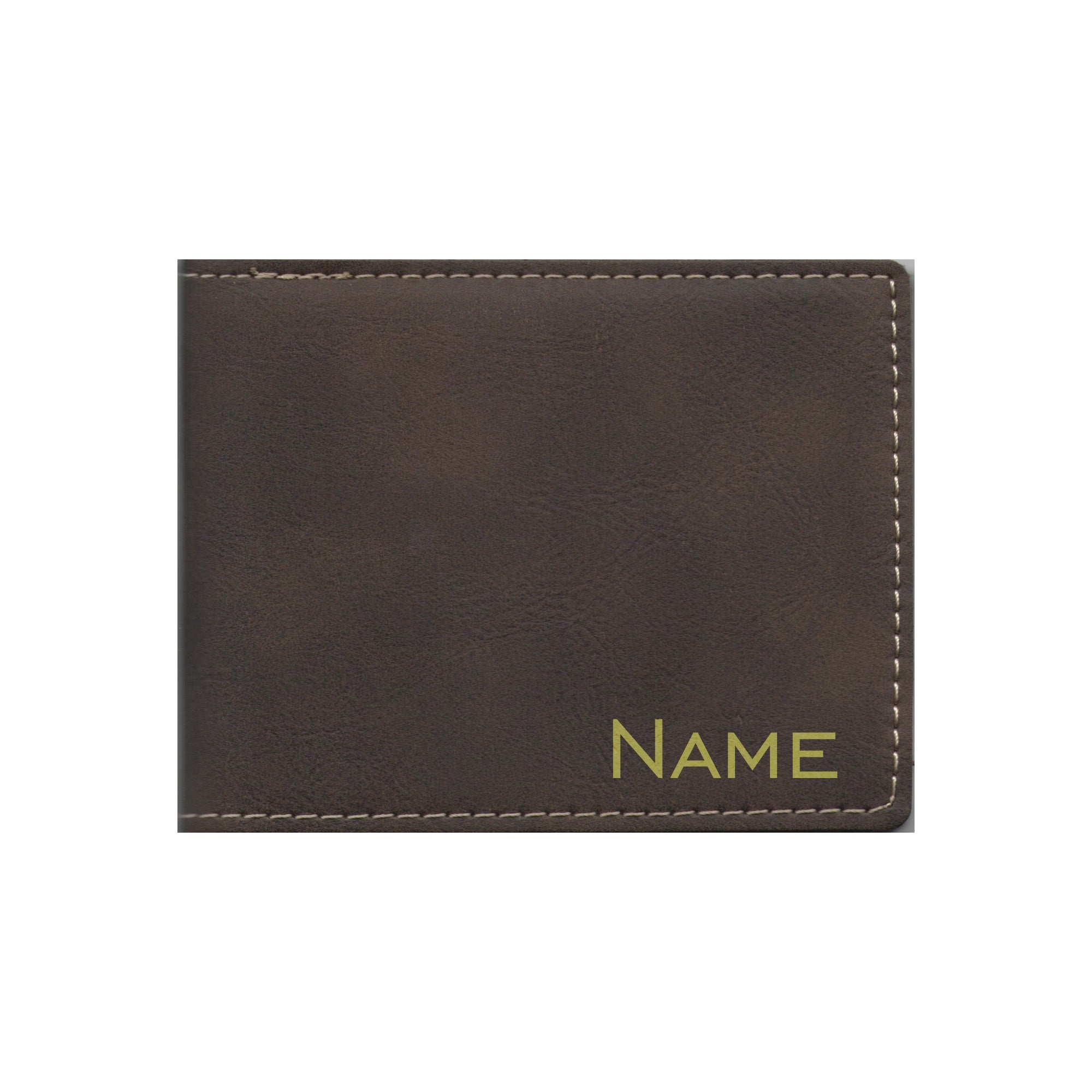 Personalized Leatherette Bi-fold Wallet Engraved with Custom Name