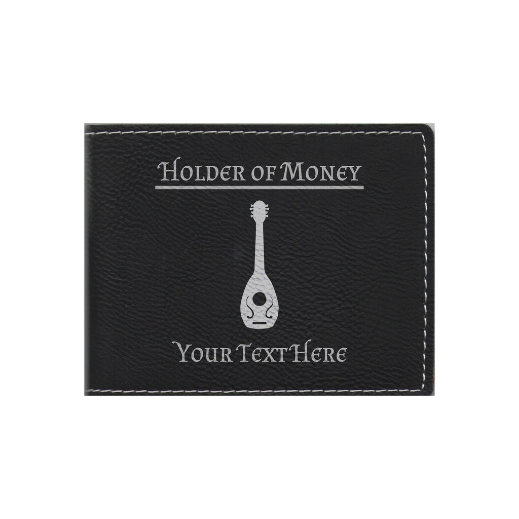DND Gifts, Personalized Holder of Money Bard Class Symbol Engraved Leatherette Bi-fold Wallet