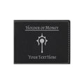 DND Gifts, Personalized Holder of Money Cleric Class Symbol Engraved Leatherette Bi-fold Wallet