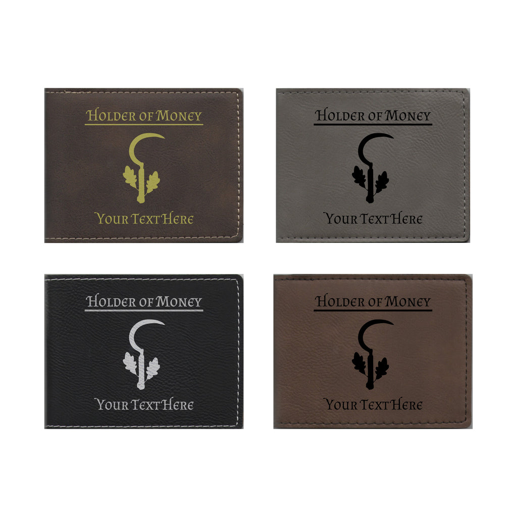 DND Gifts, Personalized Holder of Money Druid Class Symbol Engraved Leatherette Bi-fold Wallet