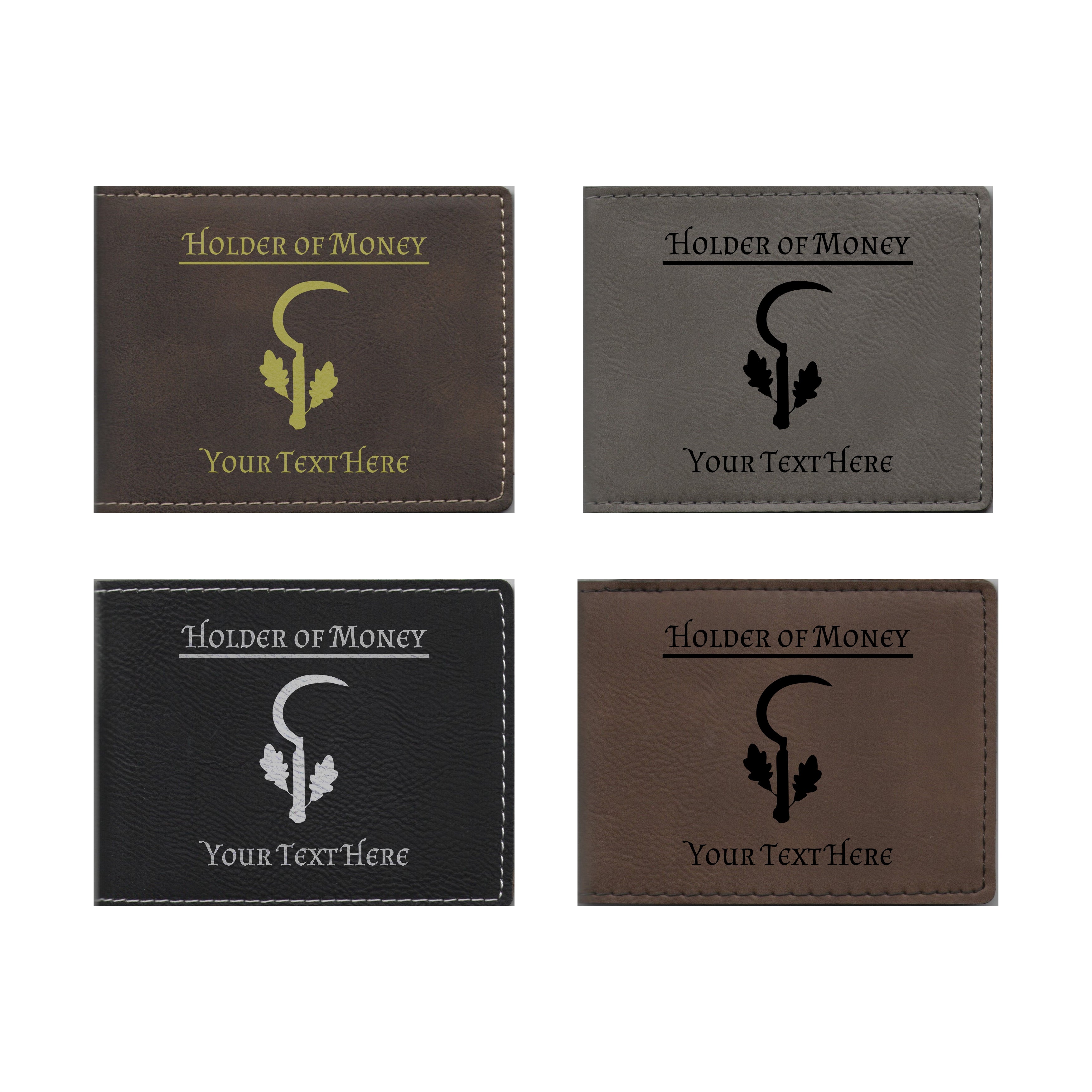 DND Gifts, Personalized Holder of Money Druid Class Symbol Engraved Leatherette Bi-fold Wallet