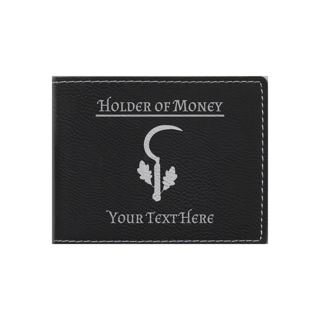 DND Gifts, Personalized Holder of Money Druid Class Symbol Engraved Leatherette Bi-fold Wallet