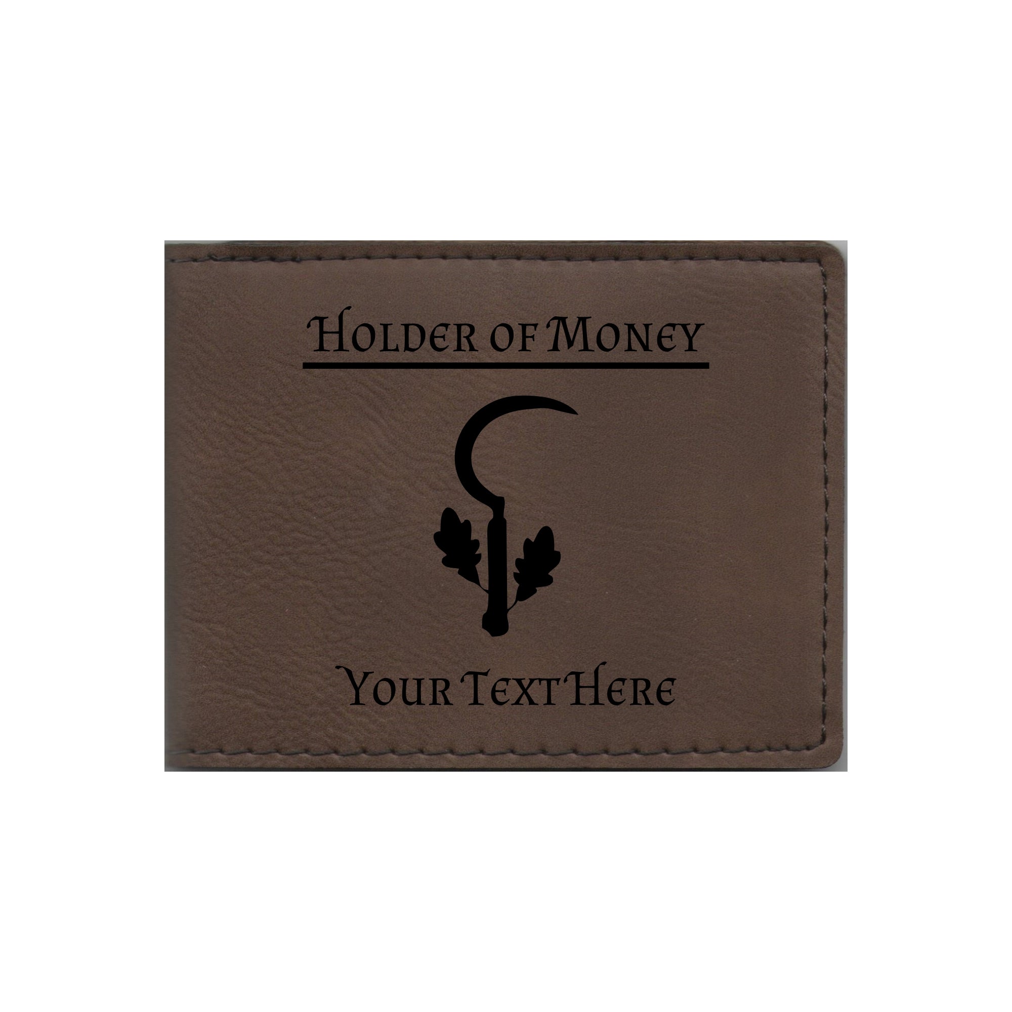 DND Gifts, Personalized Holder of Money Druid Class Symbol Engraved Leatherette Bi-fold Wallet