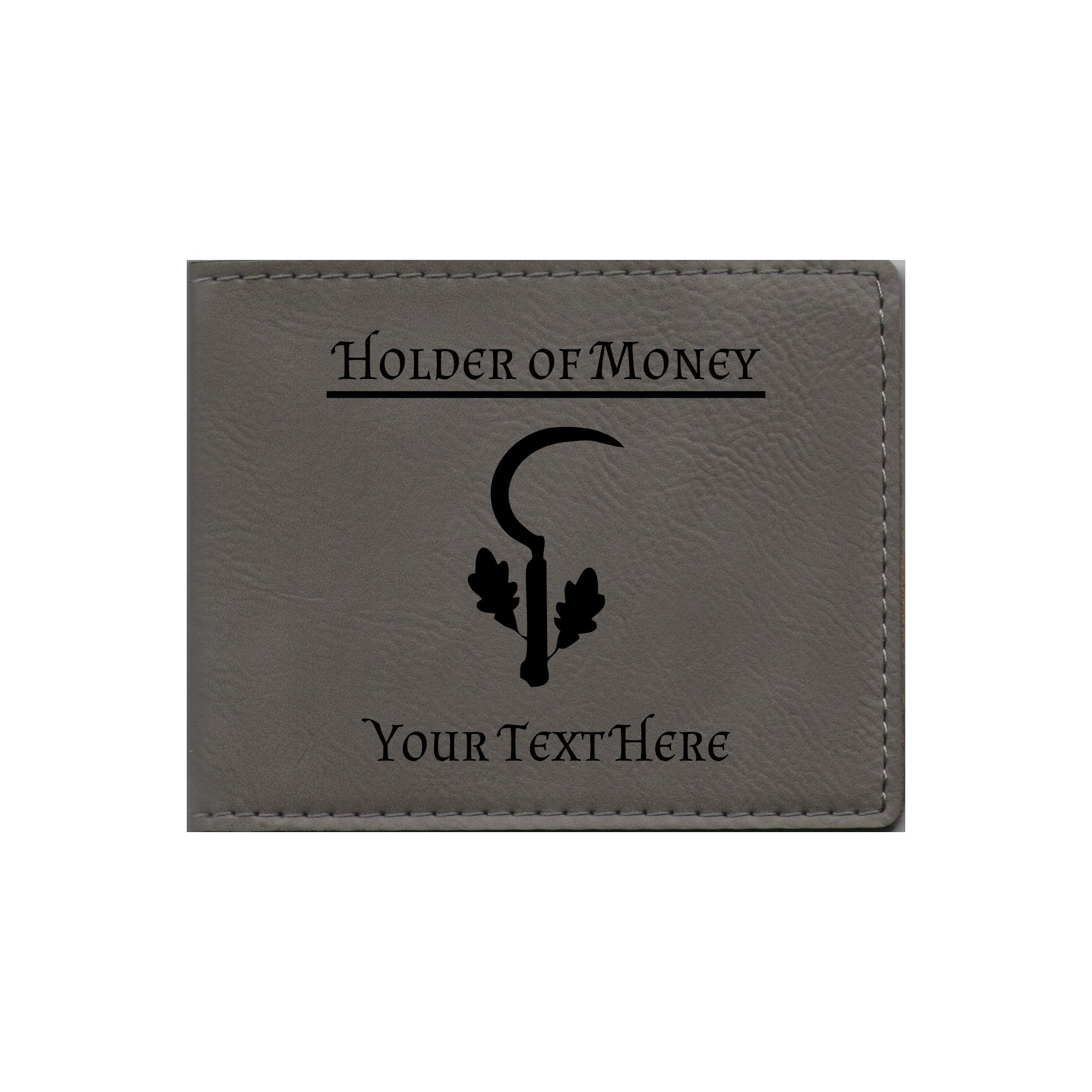 DND Gifts, Personalized Holder of Money Druid Class Symbol Engraved Leatherette Bi-fold Wallet