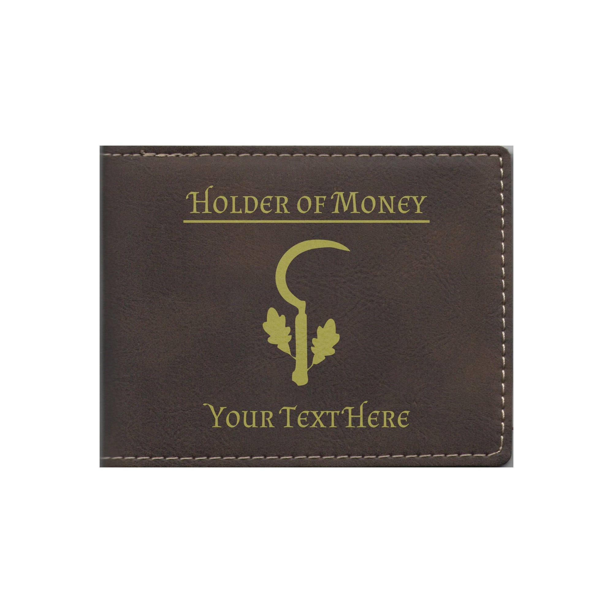 DND Gifts, Personalized Holder of Money Druid Class Symbol Engraved Leatherette Bi-fold Wallet