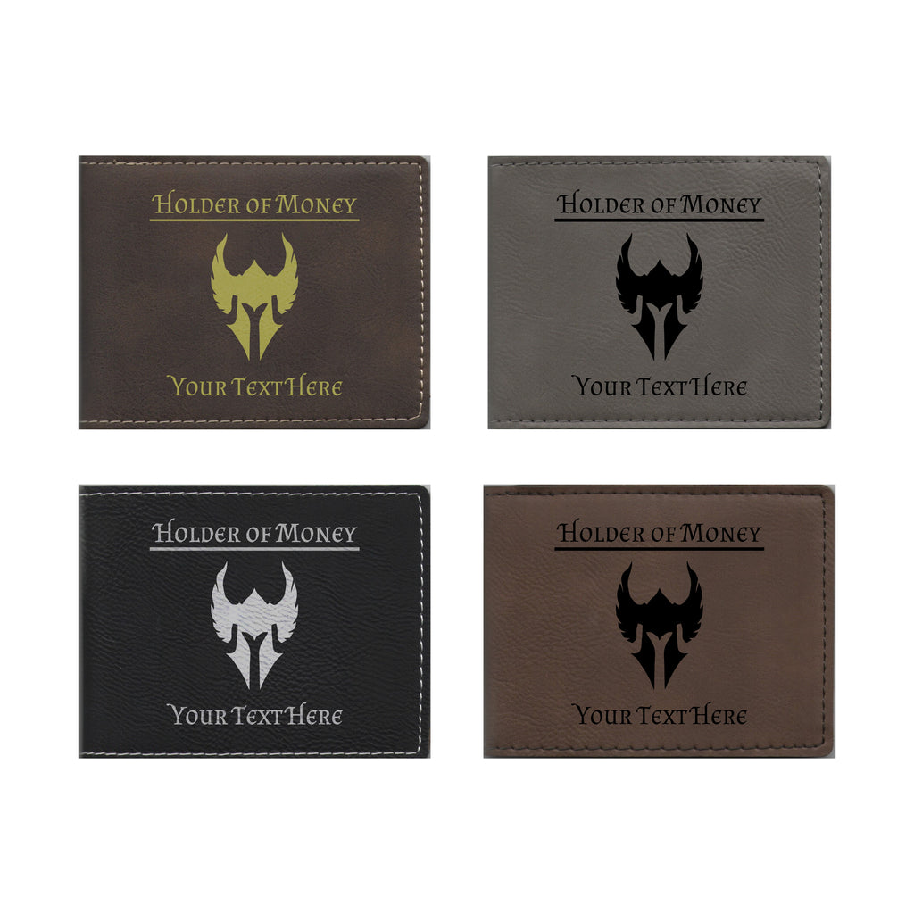 DND Gifts, Personalized Holder of Money Paladin Class Symbol Engraved Leatherette Bi-fold Wallet