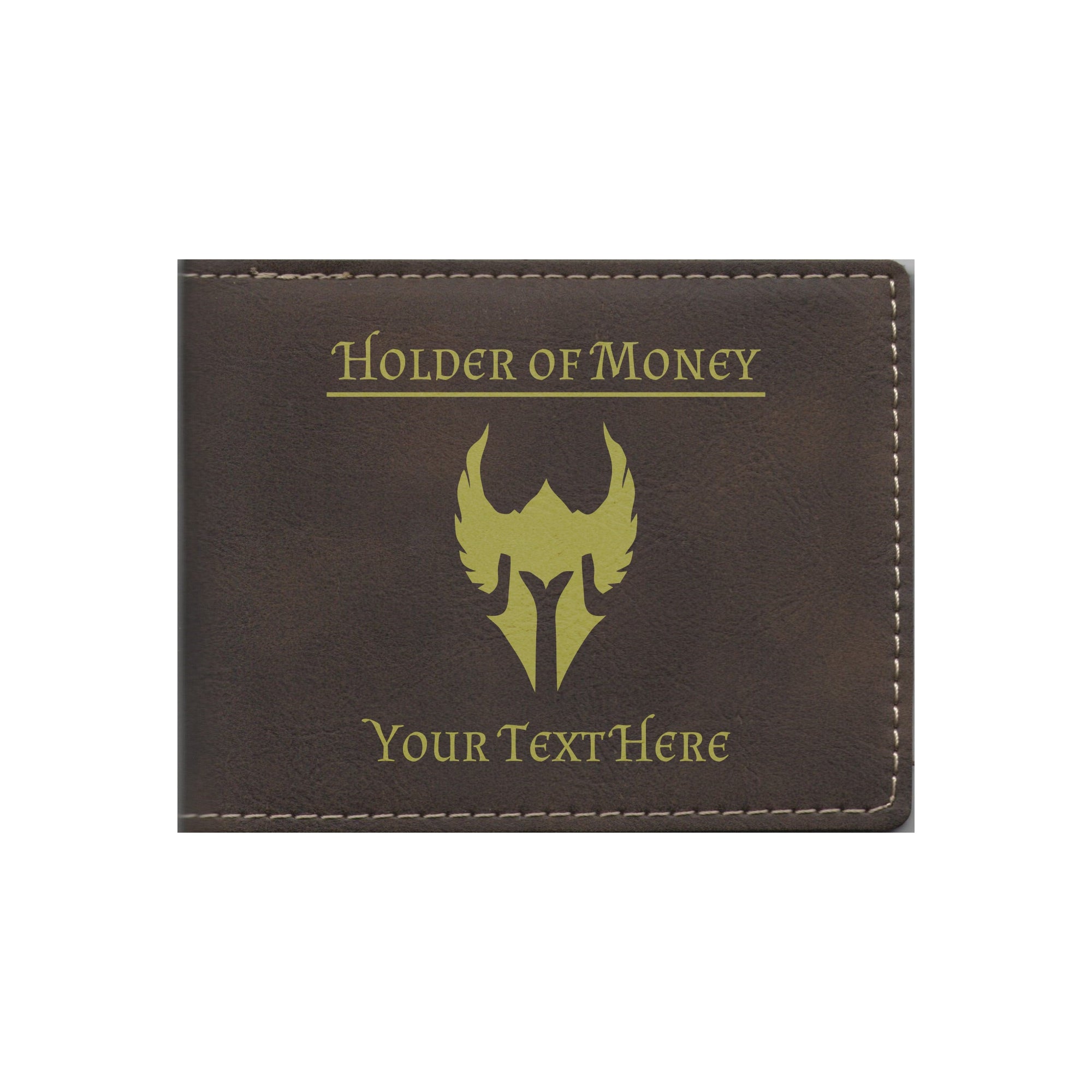 DND Gifts, Personalized Holder of Money Paladin Class Symbol Engraved Leatherette Bi-fold Wallet