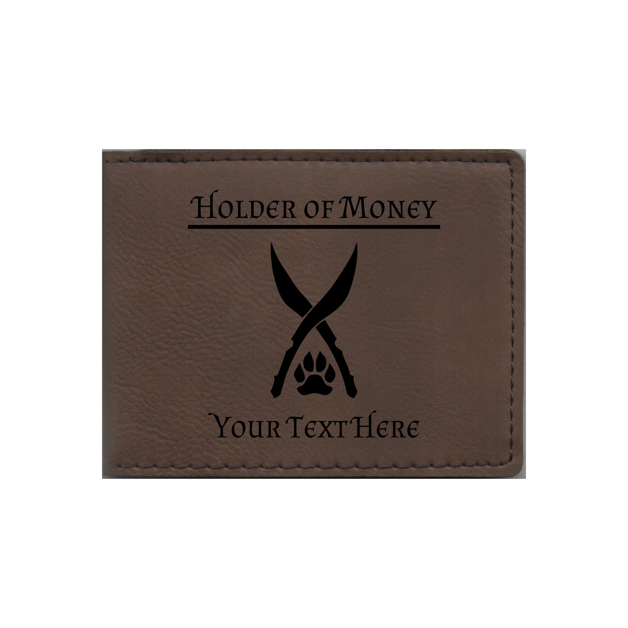 DND Gifts, Personalized Holder of Money Ranger Class Symbol Engraved Leatherette Bi-fold Wallet